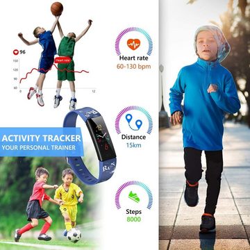 Dwfit Kinder, MIT Fitness Tracker Smartwatch (Andriod iOS), mit Pulsmesser Aktivitätstracker Schrittzähler Sport für Jungen