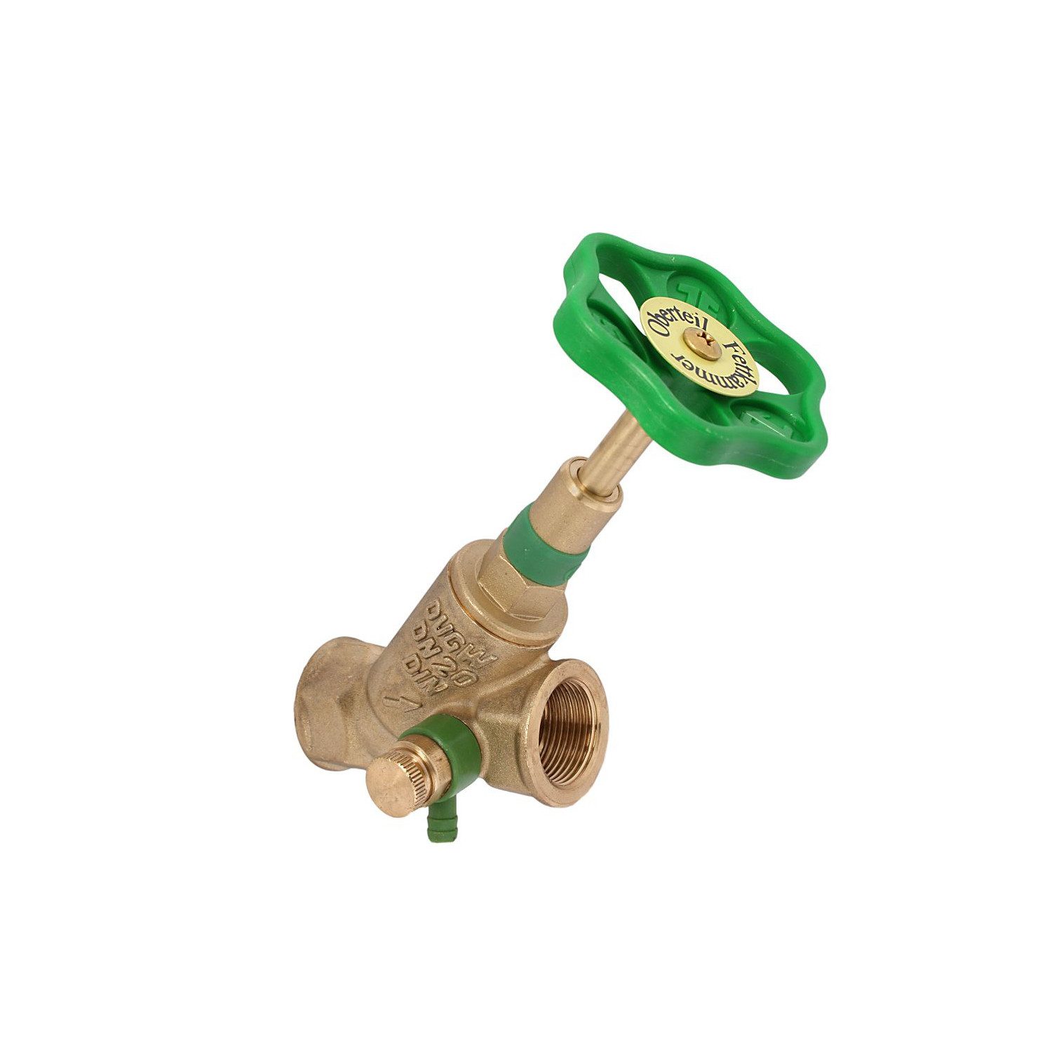 Schlösser Absperrventil KFR Ventil 1/2" Schrägsitzventil mit Entleerung + steigende Spindel