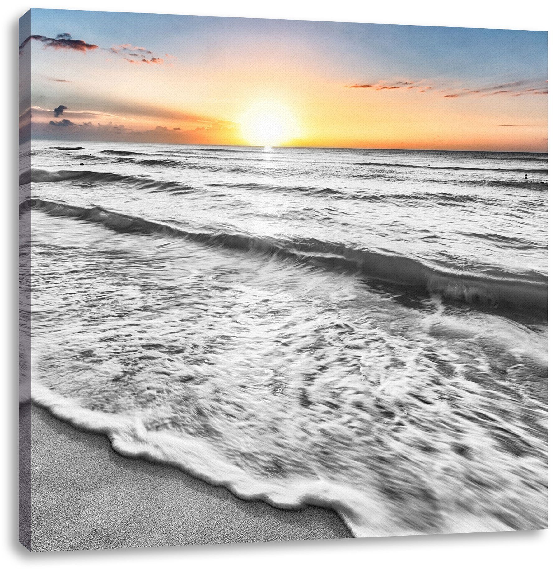 Pixxprint Leinwandbild wunderschönes Meer, wunderschönes Meer (1 St), Leinwandbild fertig bespannt, inkl. Zackenaufhänger