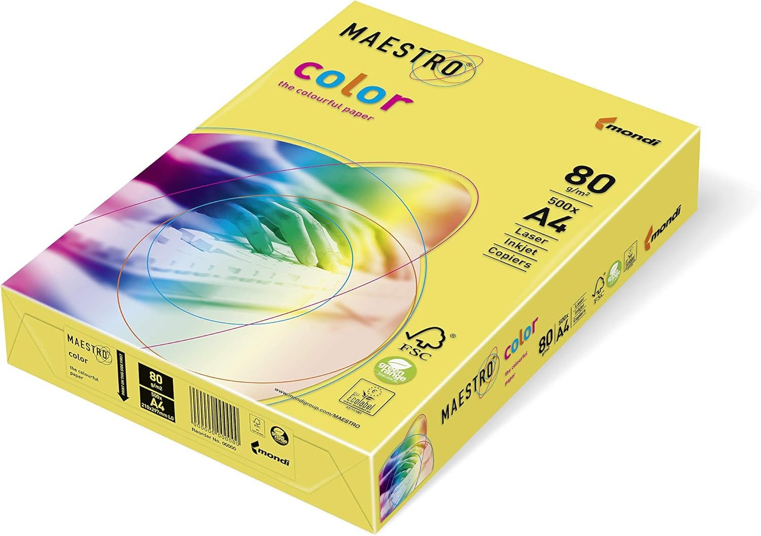 Mondi Business Paper Kopierpapier MAESTRO COLOR Kopierpapier A4 160g Gelb - 250 Blatt