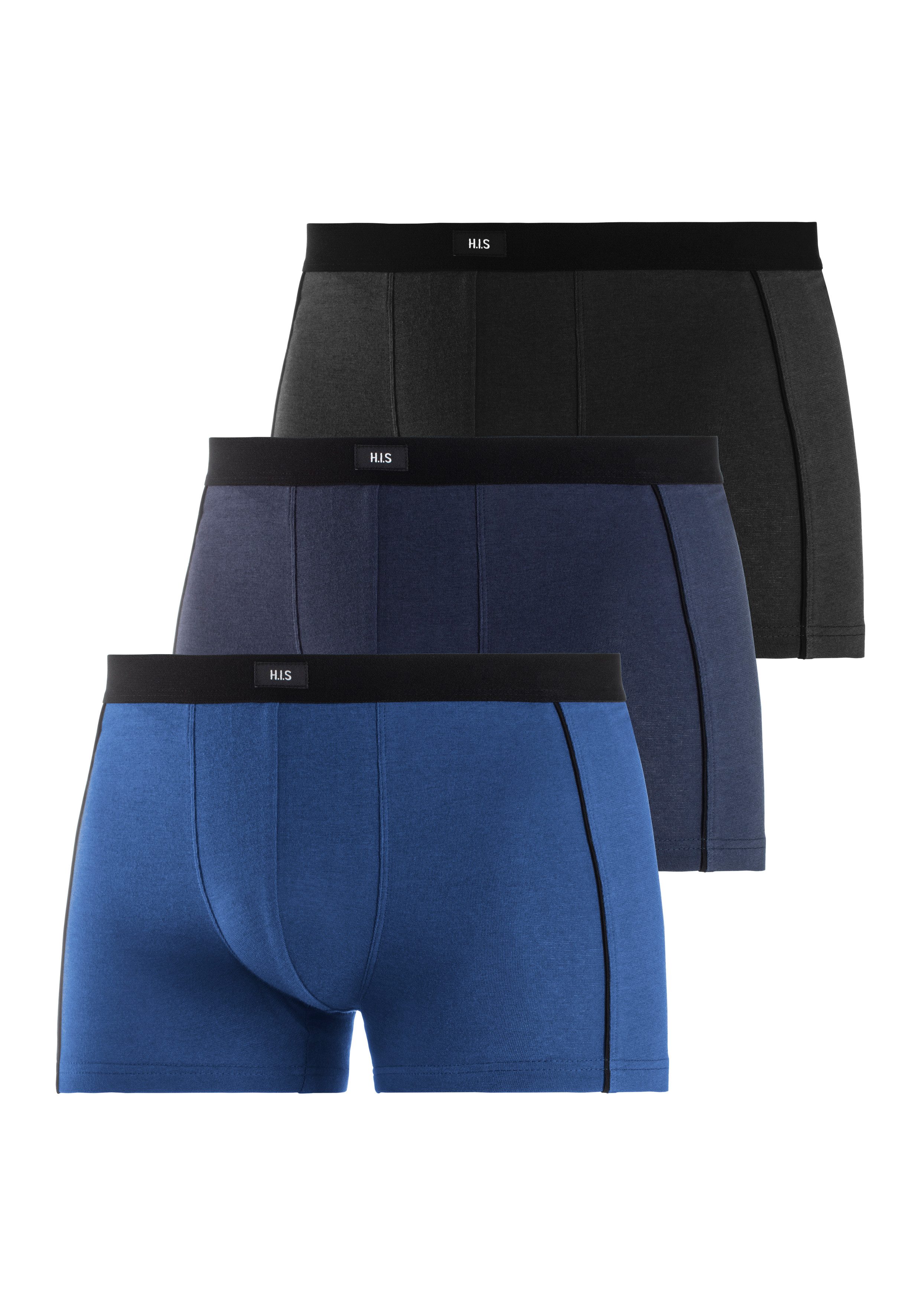 H.I.S Boxer Boxershorts für Herren (Packung, 3-St) mit schmalen Piping an d günstig online kaufen