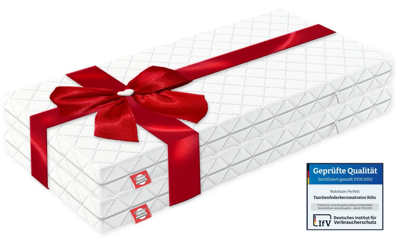 Taschenfederkernmatratze Set 2 Stück Matratze Köln 7-Zonen 90x200 100x200cm günstig online kaufen