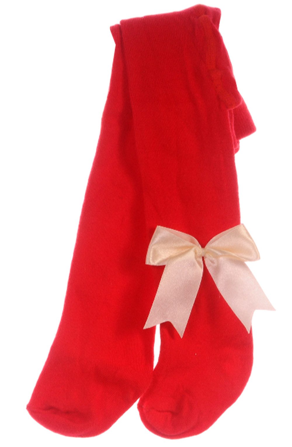 Strumpfhose Festliche Baby Strumpfhosen für Weihnachten in Rot Creme