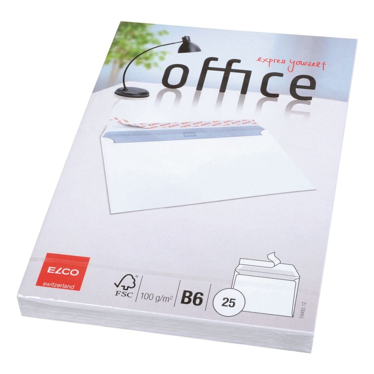ELCO Briefumschlag Office, B6, ohne Fenster, Haftklebung