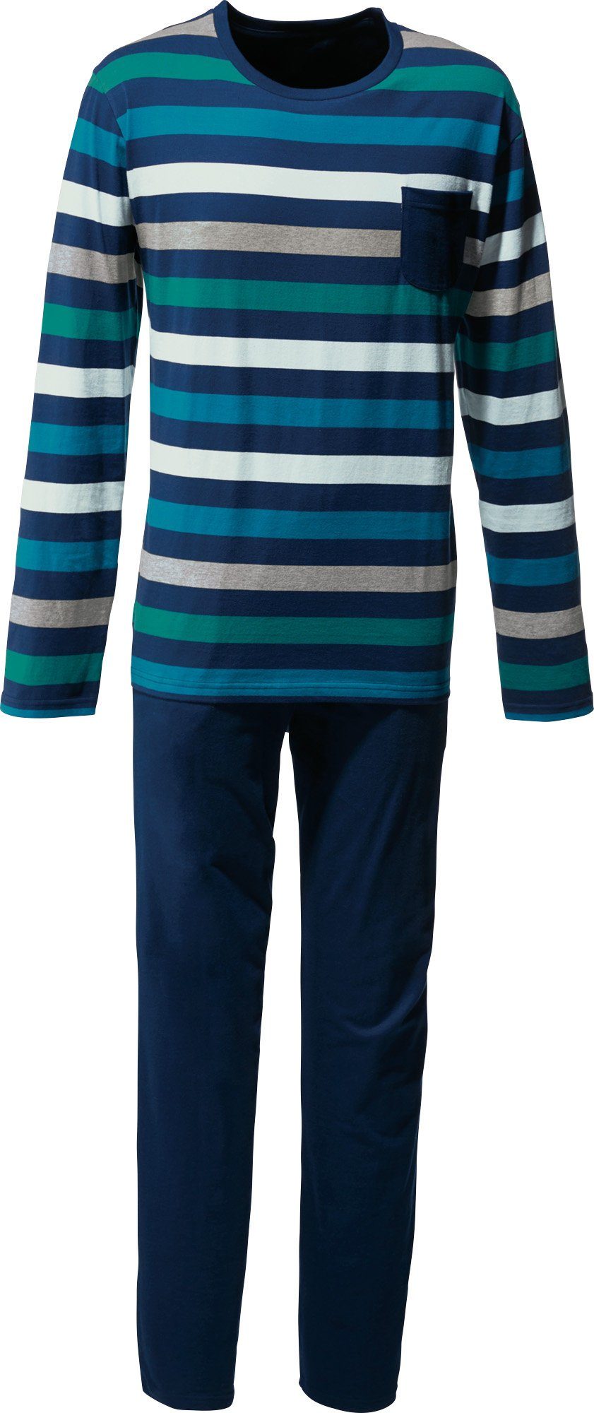 Erwin Müller Pyjama Herren-Schlafanzug Single-Jersey Streifen