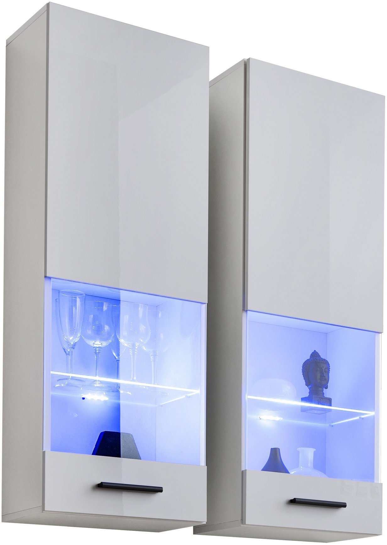99rooms Vitrine Teka VII (Hängevitrine, Glasvitrine, Wohnmöbel) 2xVitrine, wahlweise mit LED, mit Glaseinsatz, variabel hängbar