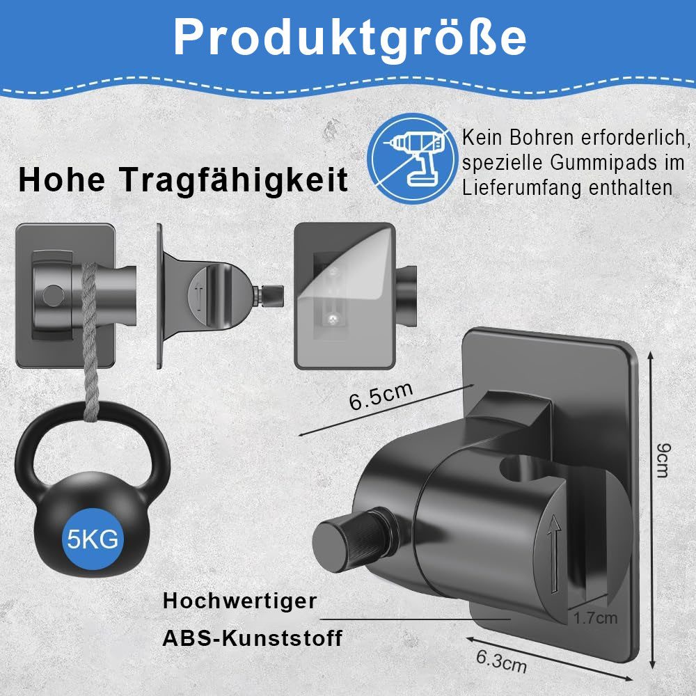 AFKSMILE Brausehalter Verstellbarer Duschkopfhalter mit stark haftendem Klebepad Ohne Bohren, Wandhalterung für Duschkopf, Tragkraft max. 5 kg, Wasserdicht