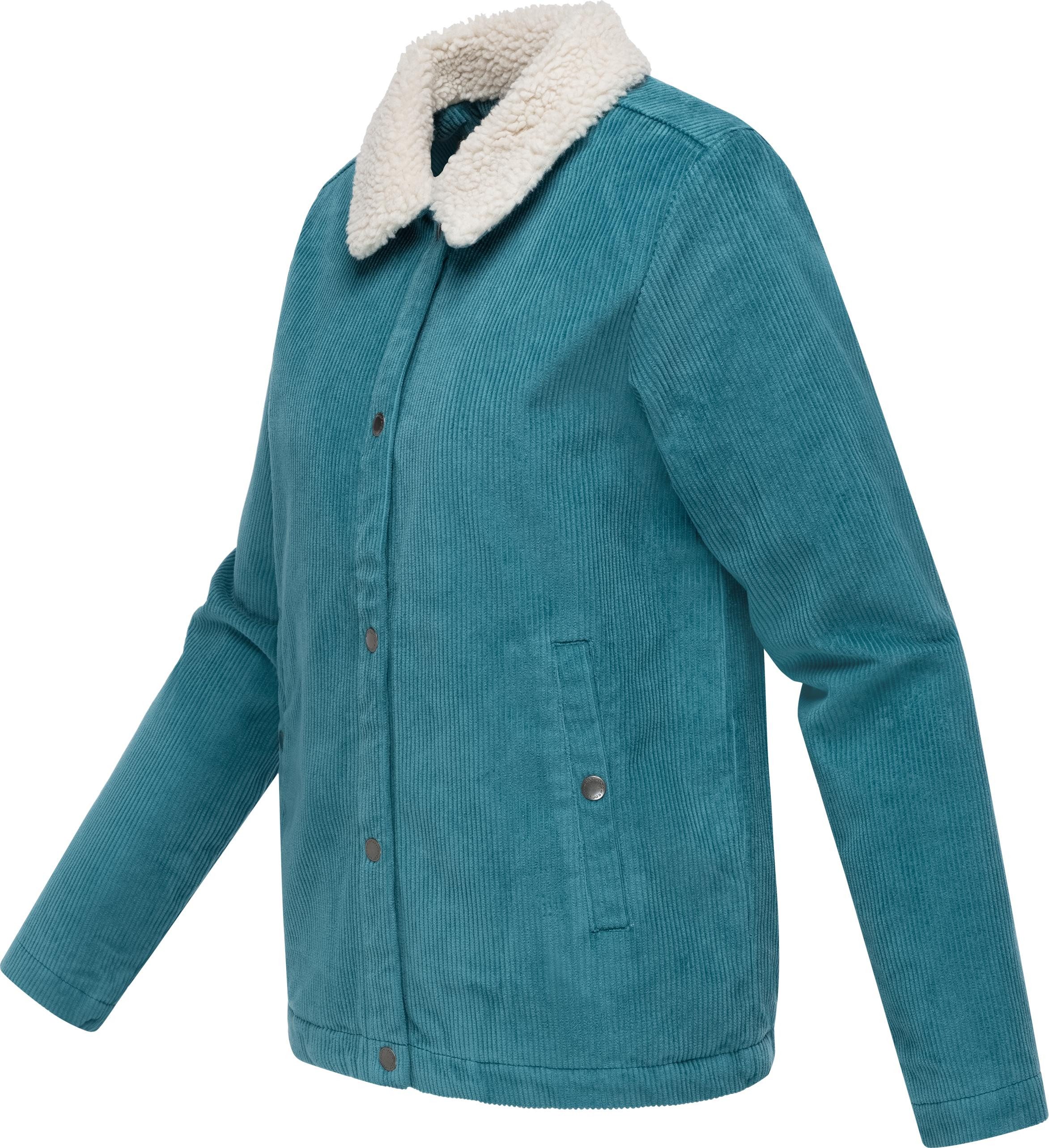 Ragwear Cordjacke Walinea Corduroy Stylische Damen Jacke aus Cord mit Teddyfell-Kragen