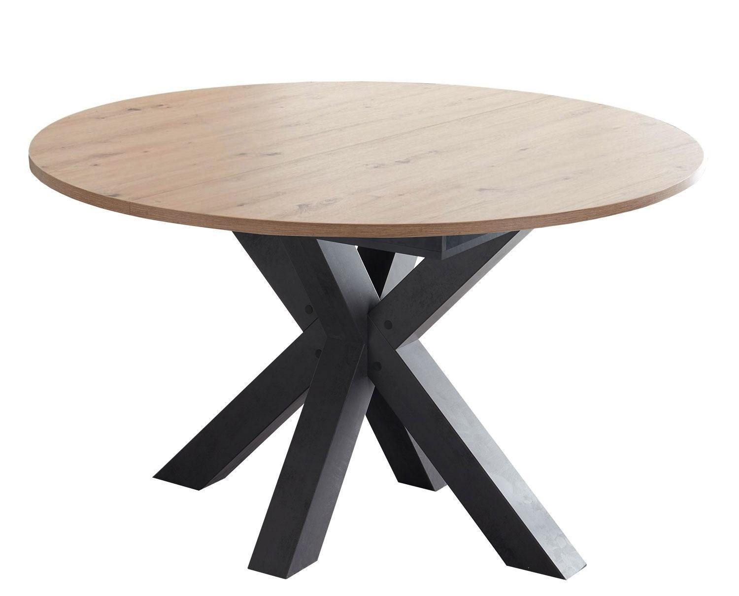 Mäusbacher Esstisch BIG SYSTEM, Ø 130 cm, Asteiche Dekor, Graphit Dekor, bi günstig online kaufen