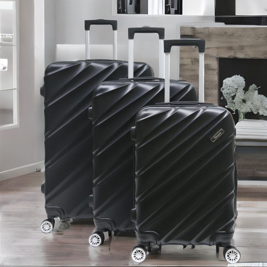 Cheffinger Kofferset Reisekoffer Koffer 3 tlg Hartschale Trolley Handgepäck Reisetasche, (3 tlg)