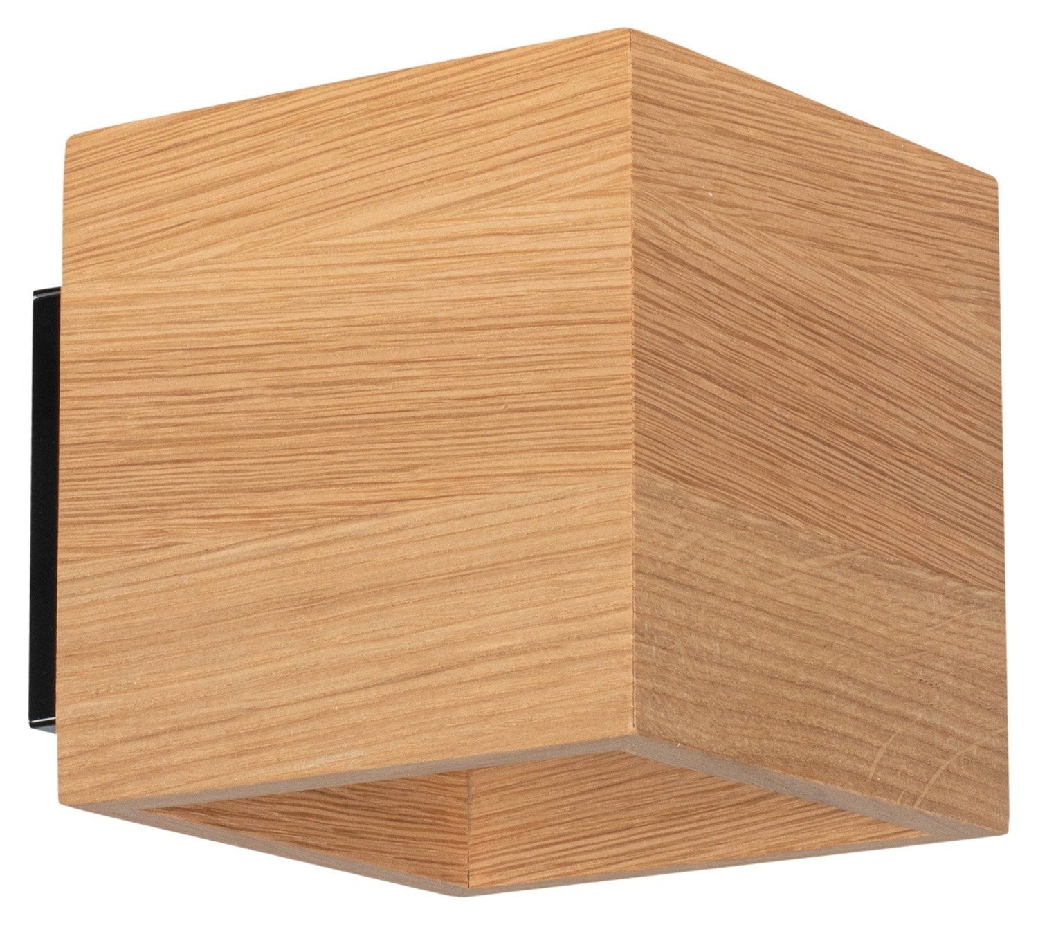 SPOT Light Wandleuchte BARIS, 1-flammig, 11 x 11 cm, Braun, Holz, Metall, ohne Leuchtmittel