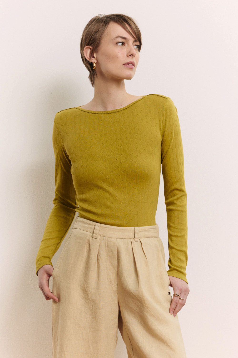 Tranquillo Longsleeve Langarm Shirt Coraa mit Herz-Ajour Muster Herz-Ajour-Muster aus 100 % GOTS-zertifizierter Bio-Baumwolle