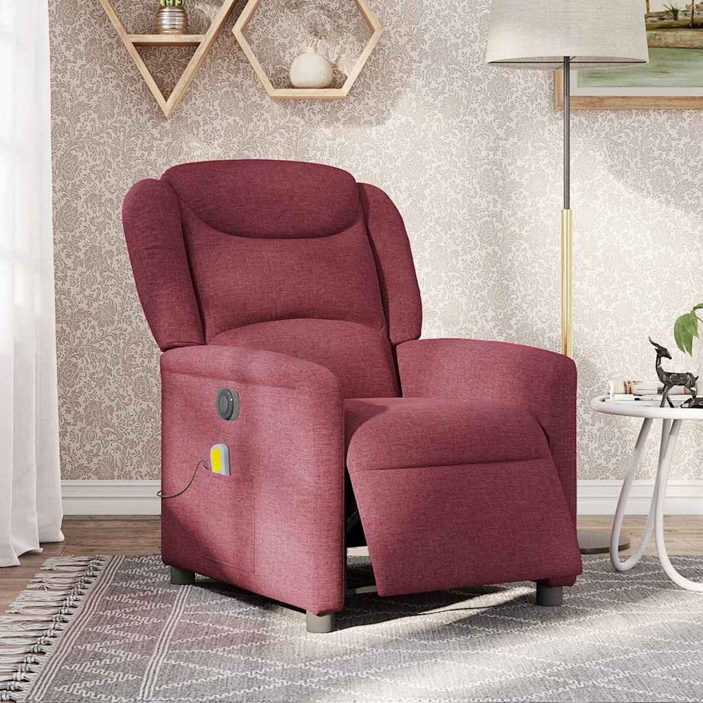 vidaXL Sessel Massagesessel Elektrisch Weinrot Stoff günstig online kaufen