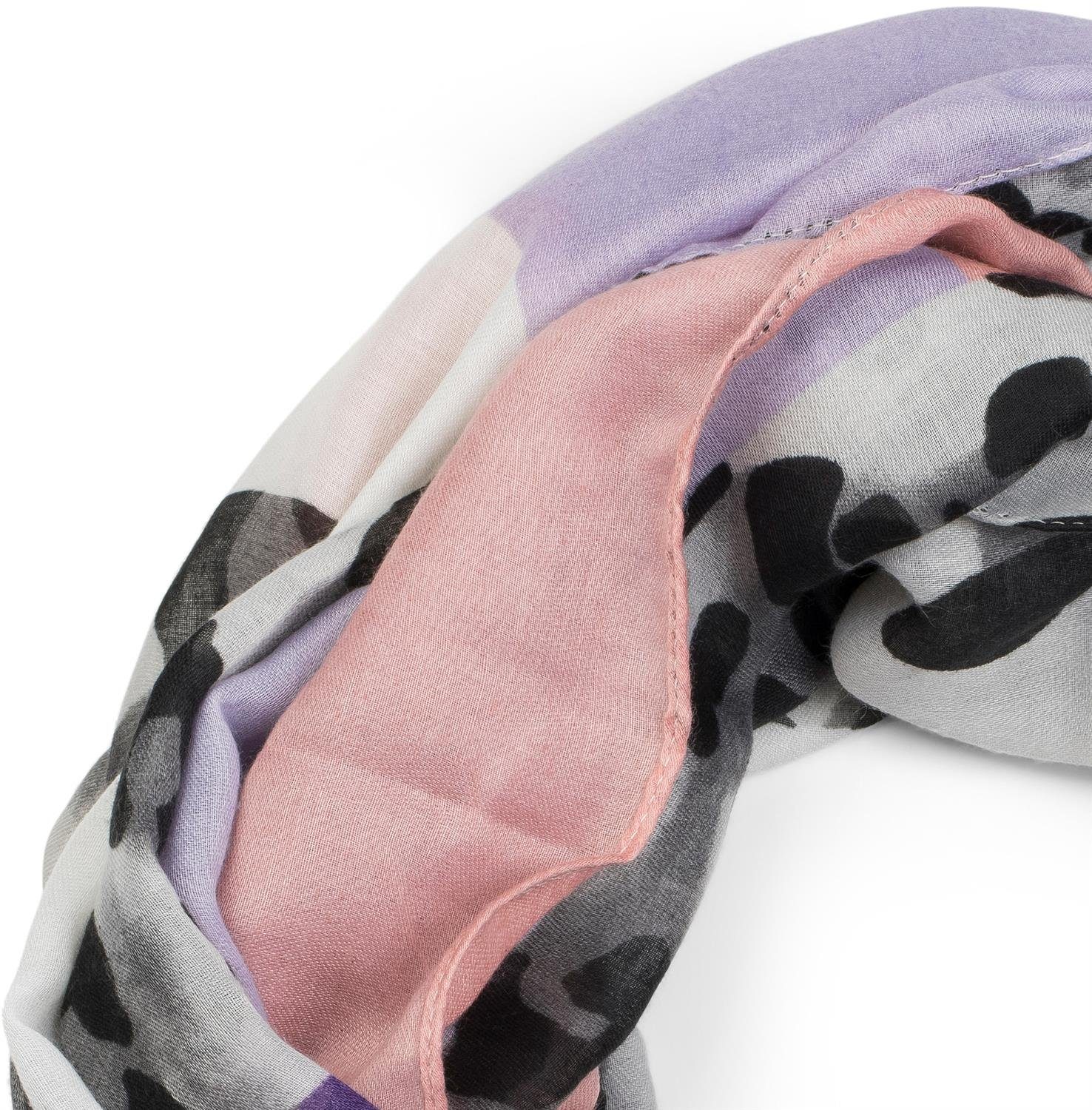 styleBREAKER Loop Colour Blocking Loop Schal mit Leoparden Muster, (1-St) günstig online kaufen