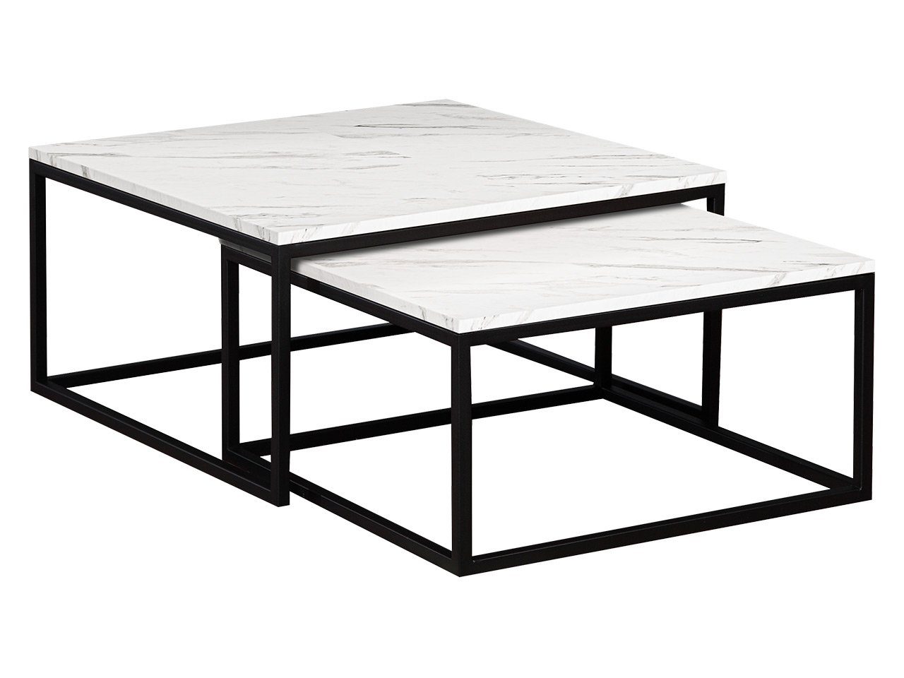 MIRJAN24 Couchtisch Dual (2er-Set), Vierkantrohrrahmen aus Stahl, schwarz p günstig online kaufen