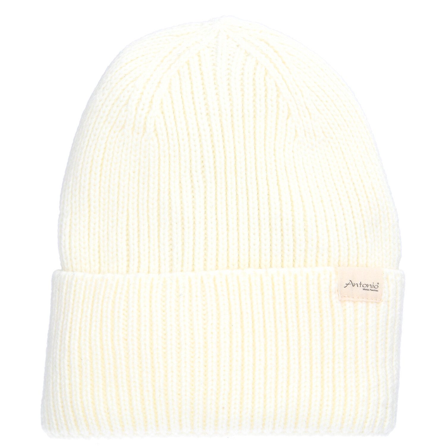Antonio Strickmütze Antonio Winter Strickmütze Beanie mit Umschlag W23/24 offwhite (1-St)