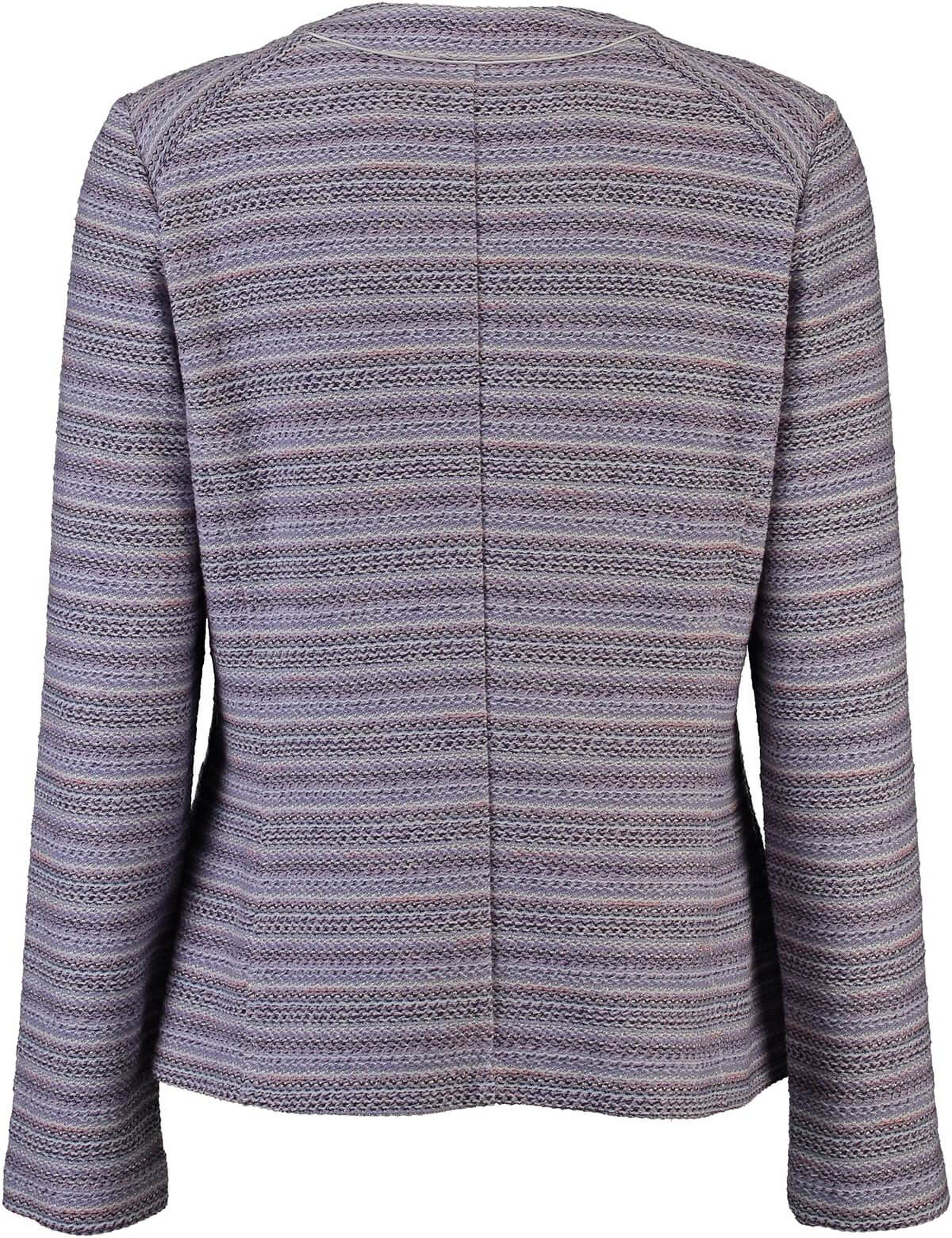 Sommermann Strickjacke SOMMERMANN Strickjacke lavendel gestreift in farbharmonischer Weboptik
