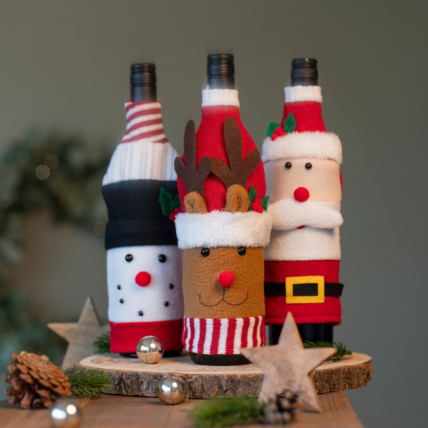 Kamelio Dekofigur Set Flaschenpullover Weihnachten Flaschenüberzug Weinflas günstig online kaufen