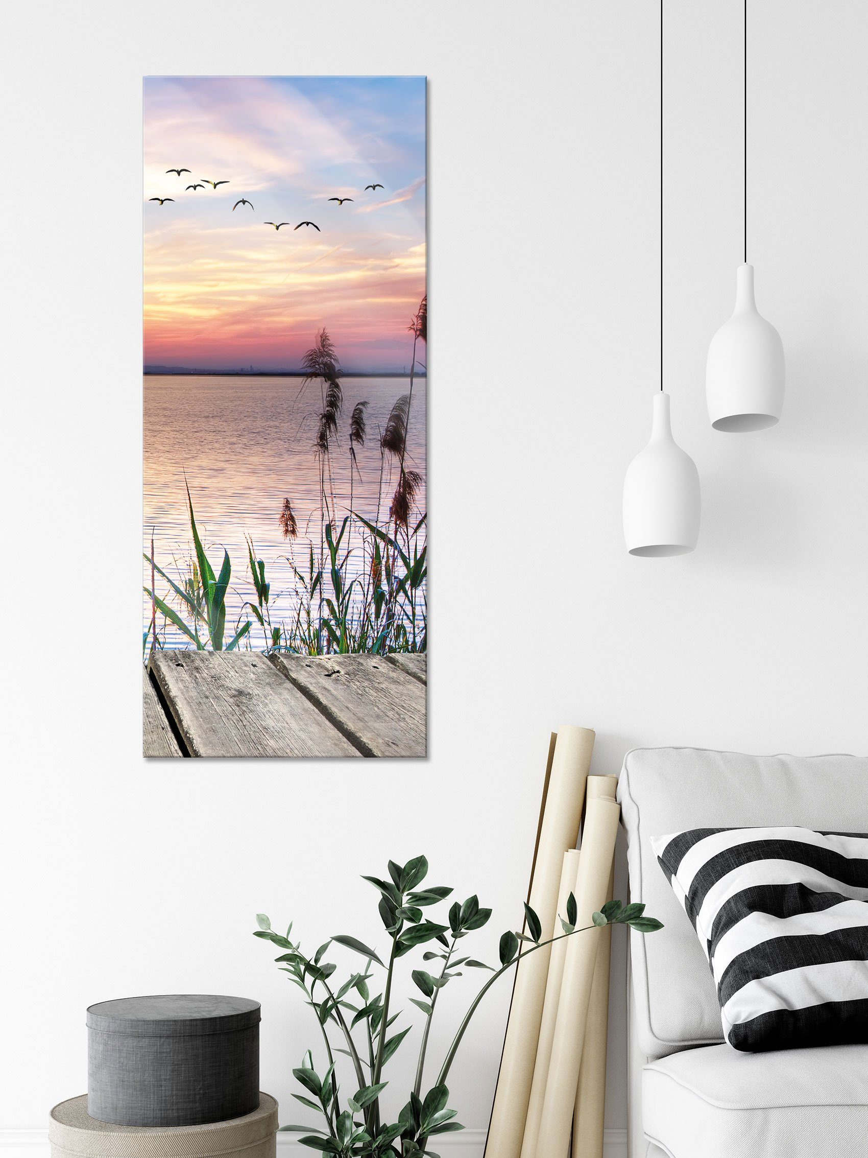Pixxprint Glasbild Steg mit Ausblick aufs Meer, Steg mit Ausblick aufs Meer günstig online kaufen