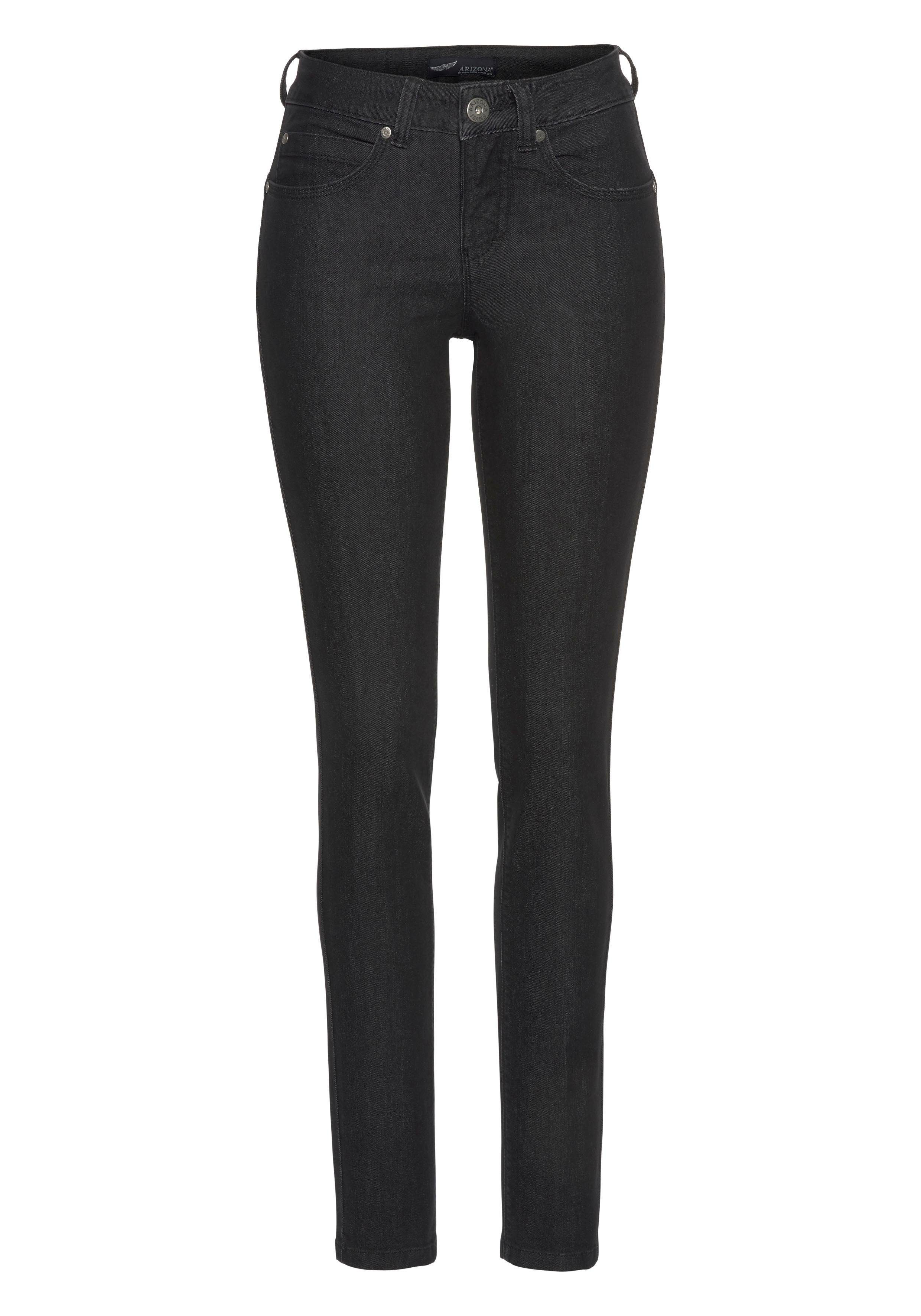 Arizona Skinny-fit-Jeans Shaping Mid Waist black