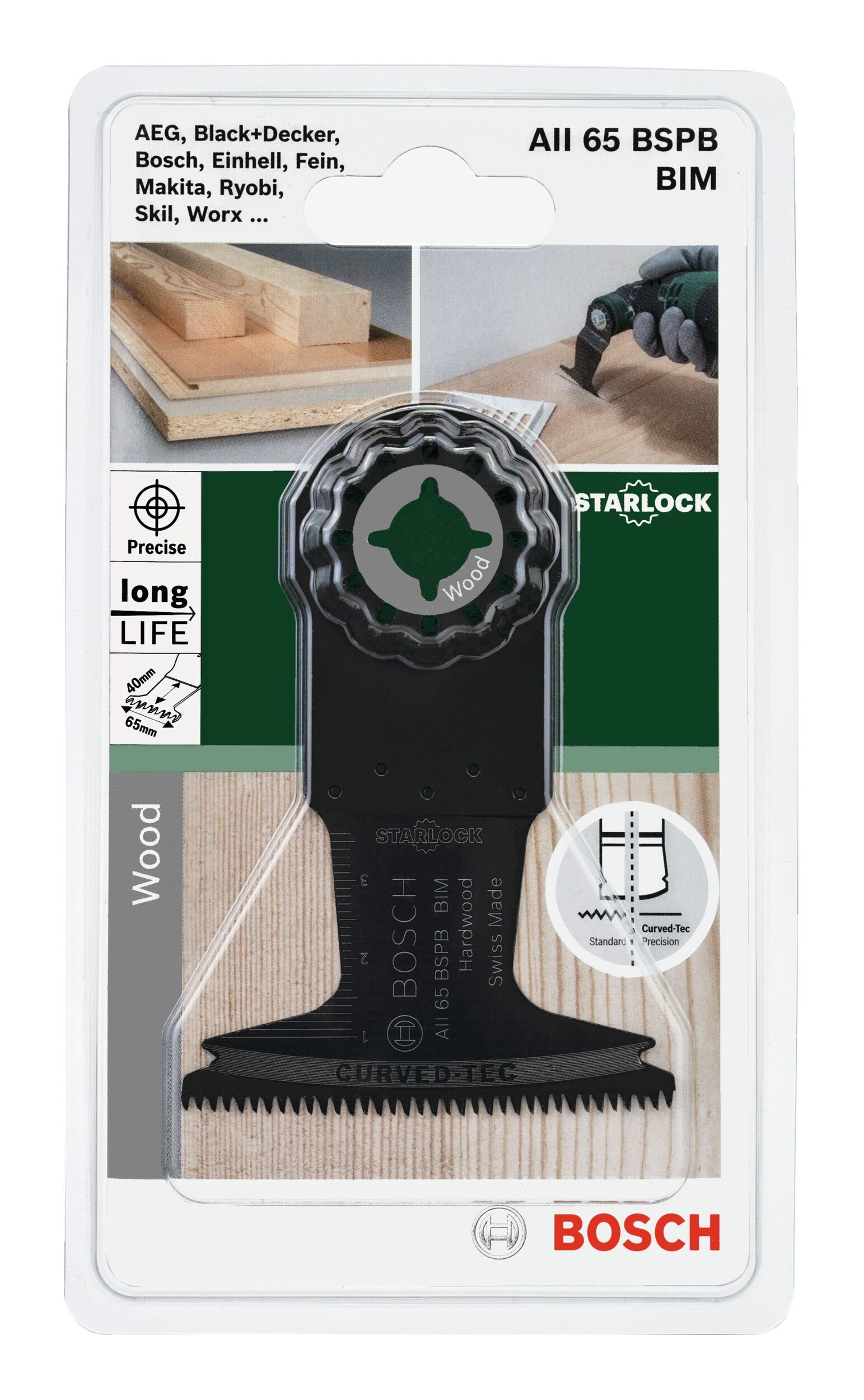 BOSCH Tauchsägeblatt, BIM AII 65 BSPB Starlock Hard Wood - 40 x 65 mm