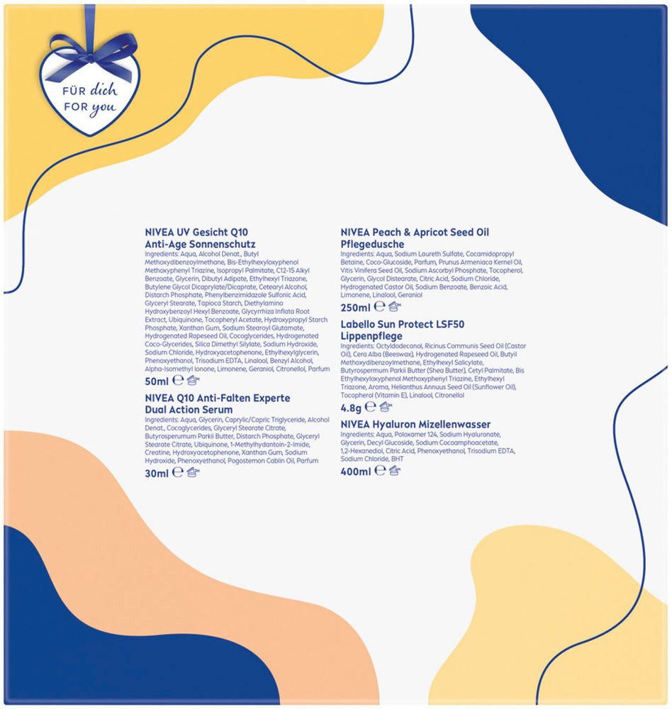 Nivea Pflege-Geschenkset THE GIFT OF JOY, 5-tlg., Mildert und beugt Falten vor, spendet Feuchtigkeit, LSF 50.