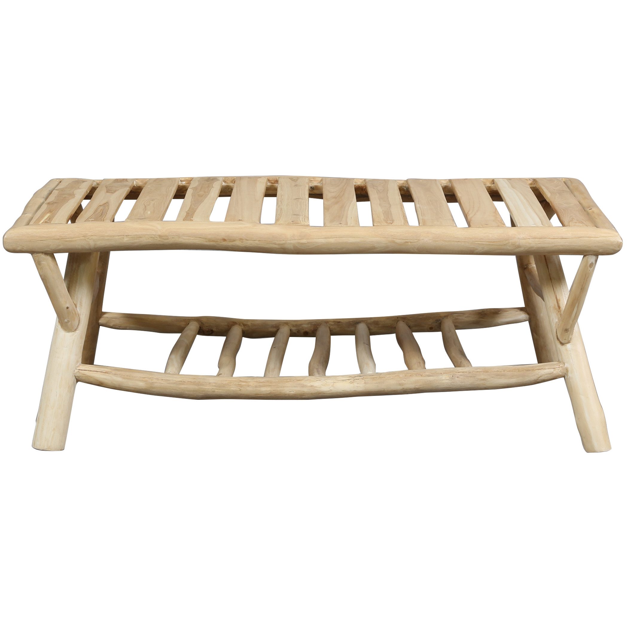 Casa Moro Couchtisch Holz Natur 120x60 cm Teak Sofatisch Gartentisch Tisch, aus massiven Teakholz-Ästen, Jeder Tisch ein Unikat