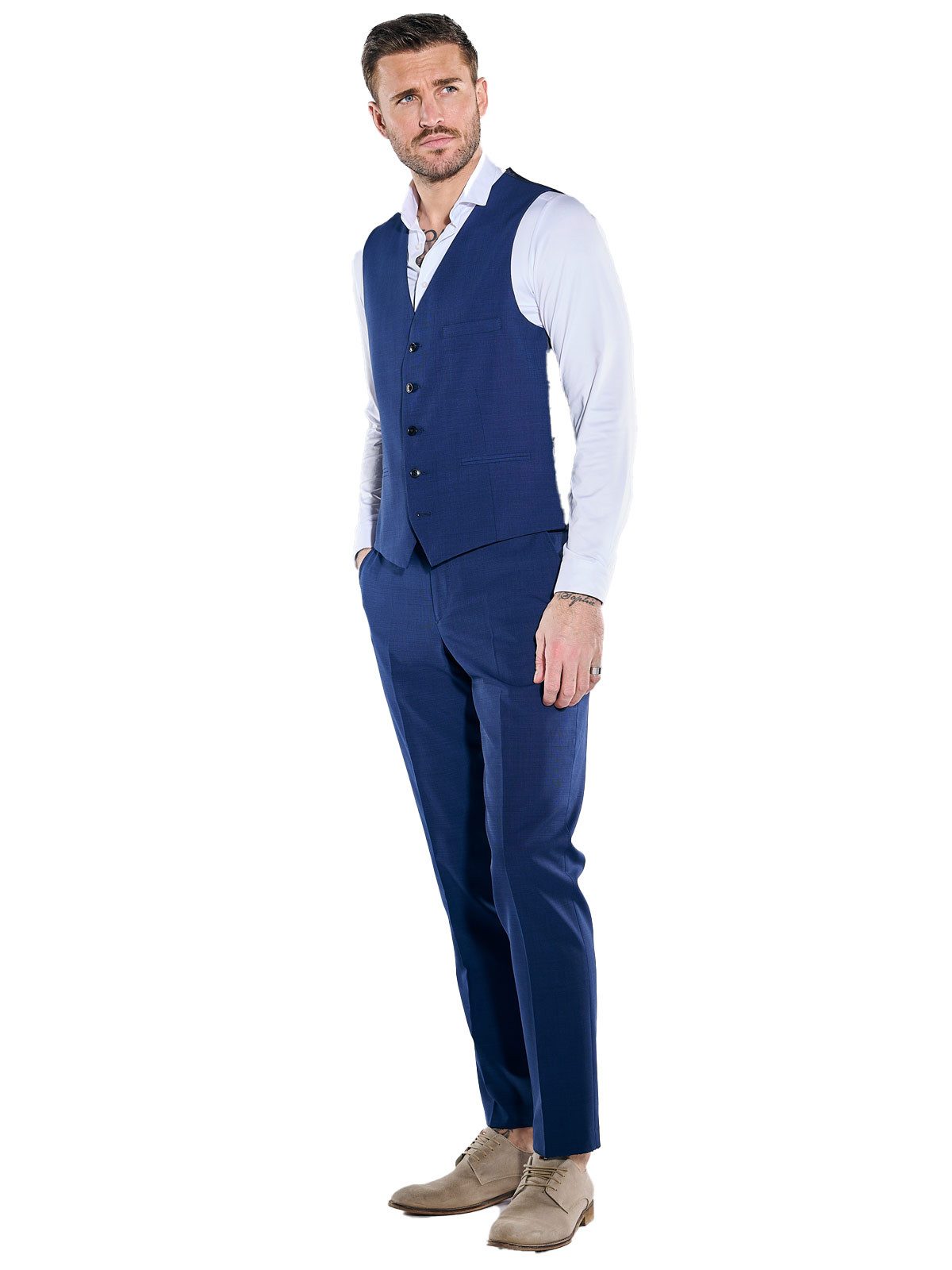 emilio adani Anzugweste Herren Sakko-Weste slim fit, Saphirblau