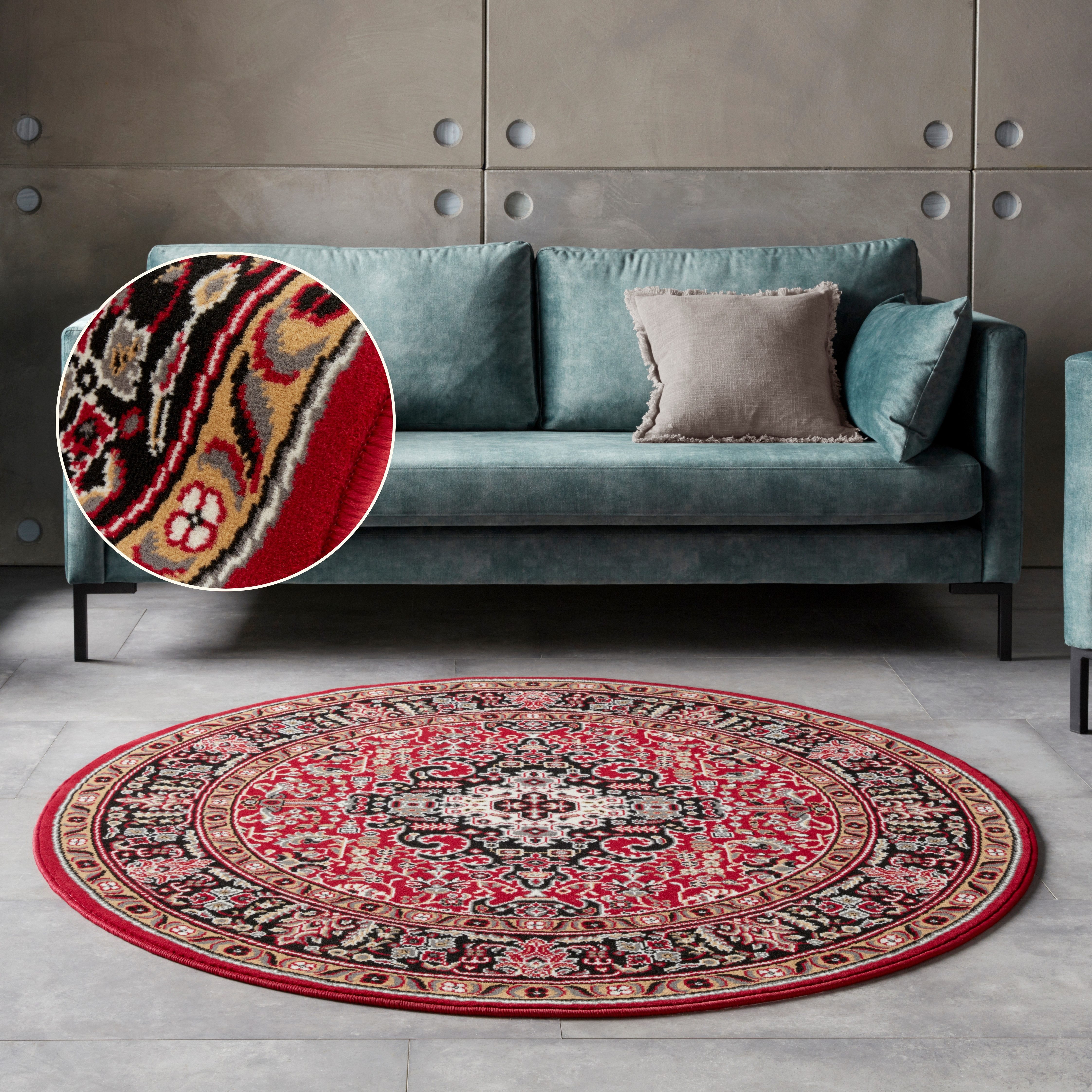 HANSE Home Teppich Skazar Isfahan, rund, Höhe: 9 mm, Kurzflor, Orient, Teppich, Vintage, Esszimmer, Wohnzimmer, Flur