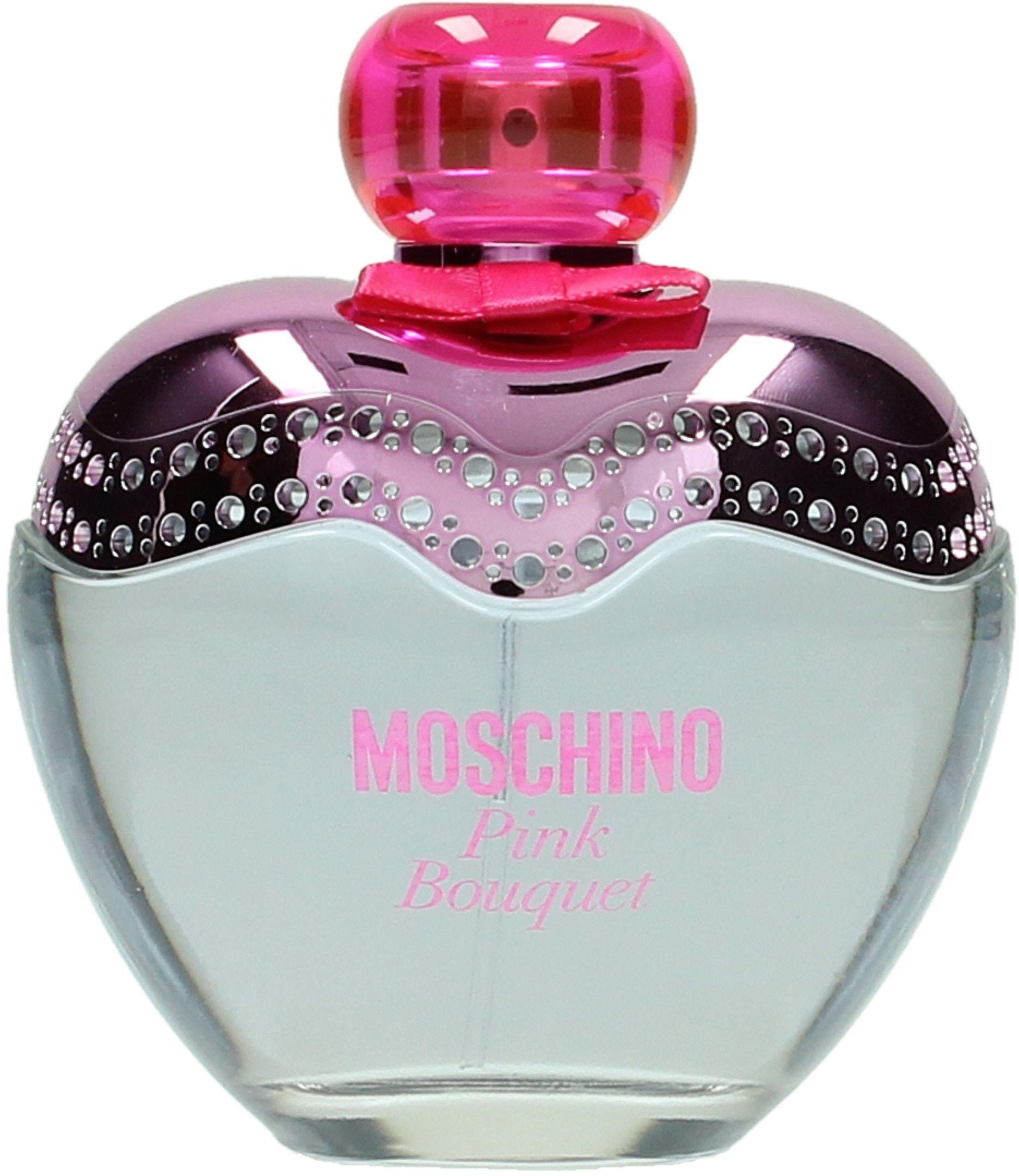 Moschino Eau de Toilette Pink Bouquet, Blumig-fruchtiger Duft mit Himbeere, Jasmin, Veilchen und Moschus.