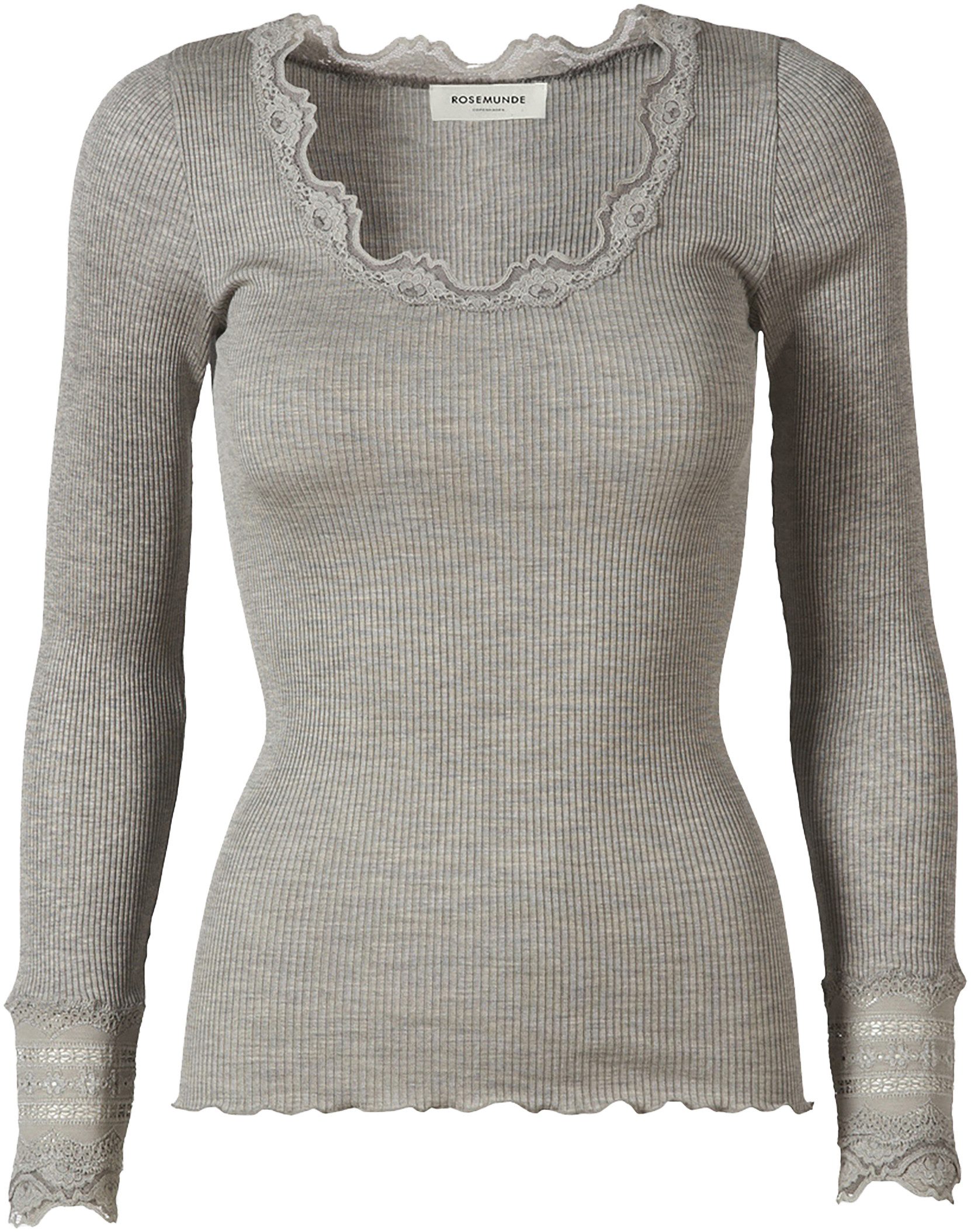 rosemunde Langarmshirt Benita Silk Blouse Vintage-Spitzenbesatz günstig online kaufen