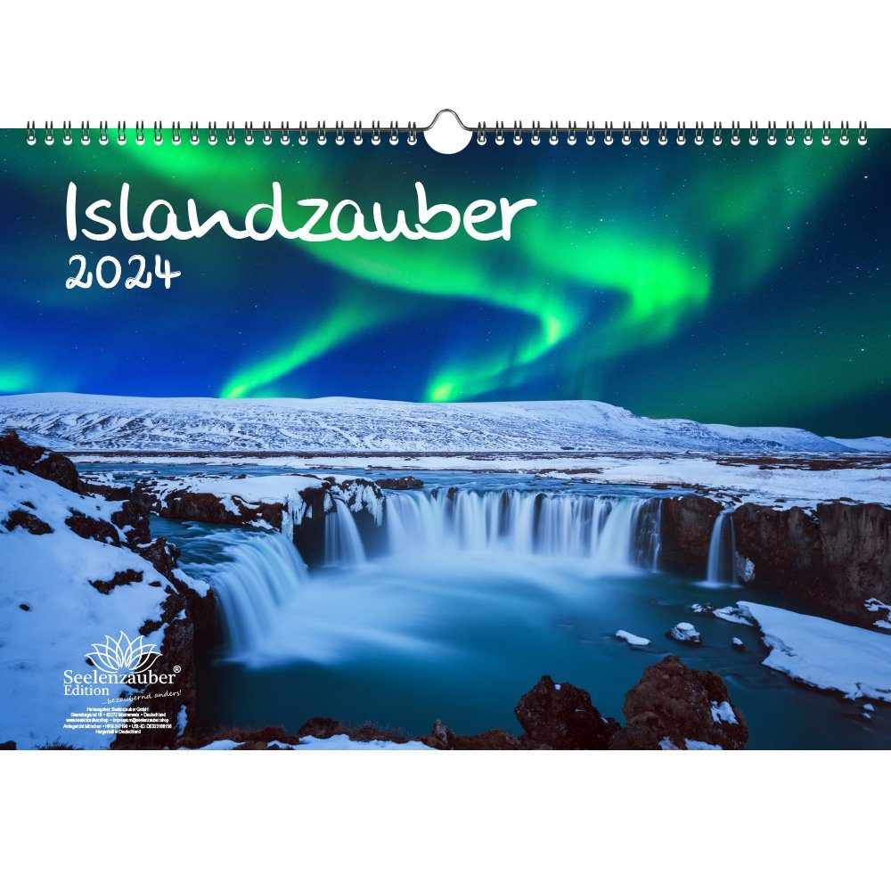 Seelenzauber Wandkalender Reisezauber Island DIN A3 Kalender für 2024 