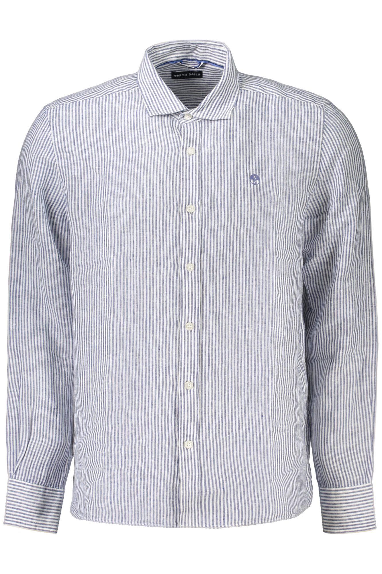 North Sails Langarmhemd Elegantes Herren Langarmhemd Blau, Gestreift mit Spread-Kragen