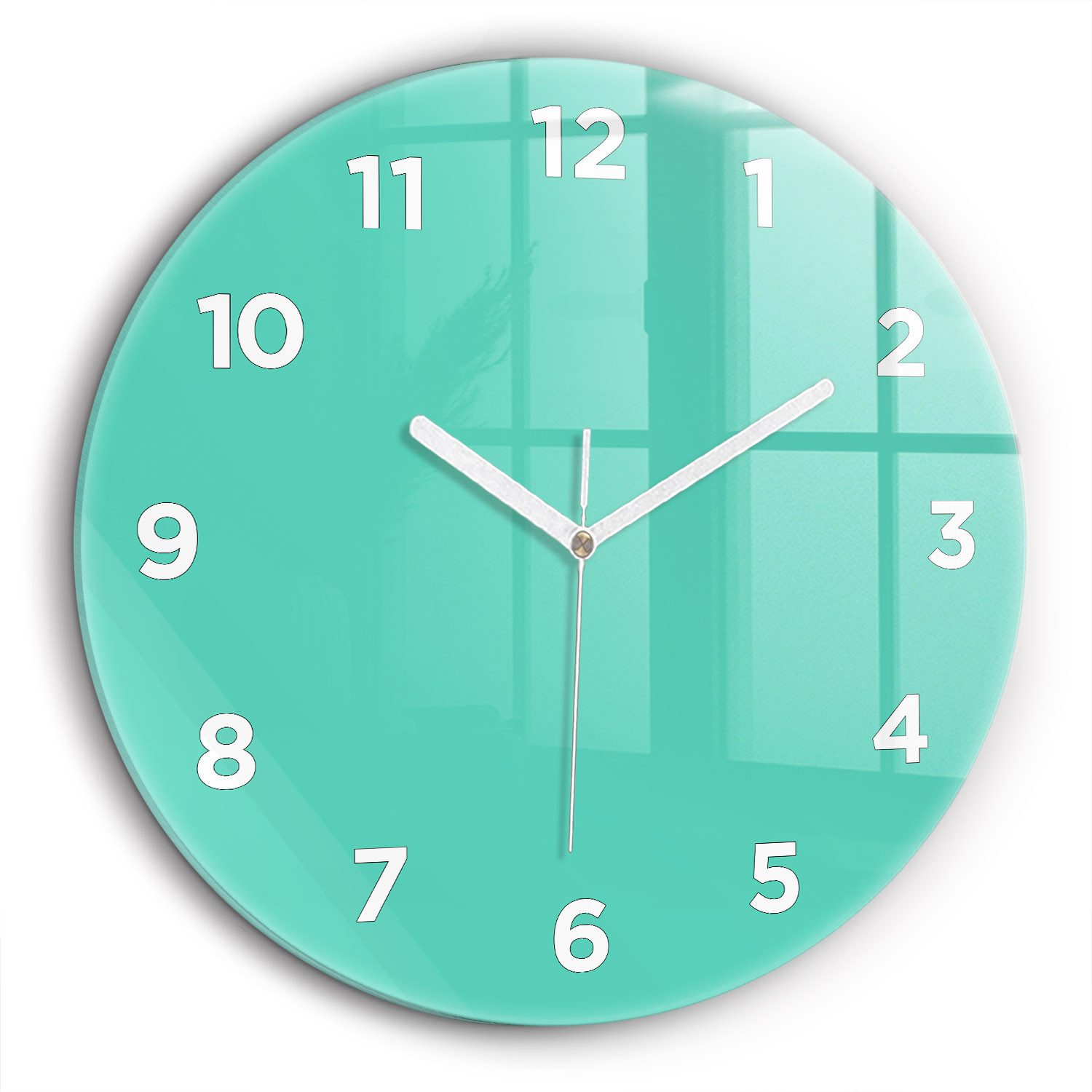 Tulup Wanduhr Modernistische Runde Glasuhr 60cm Uhr aus Gehärtetem Glas