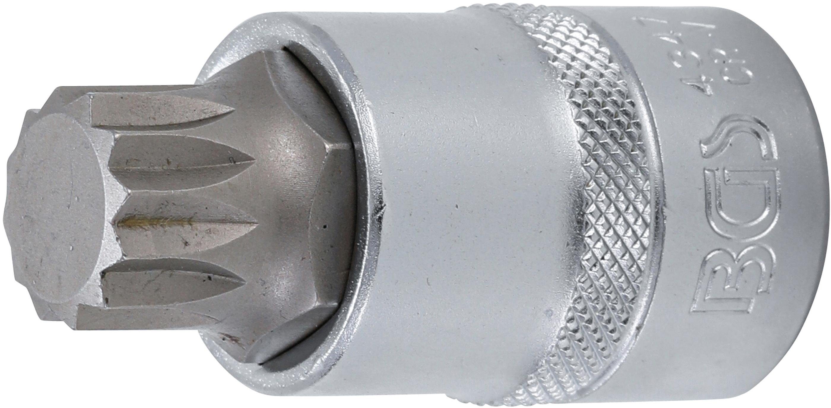 BGS technic Bit-Schraubendreher Bit-Einsatz, Antrieb Innenvierkant 12,5 mm (1/2), Innenvielzahn (für XZN) M18