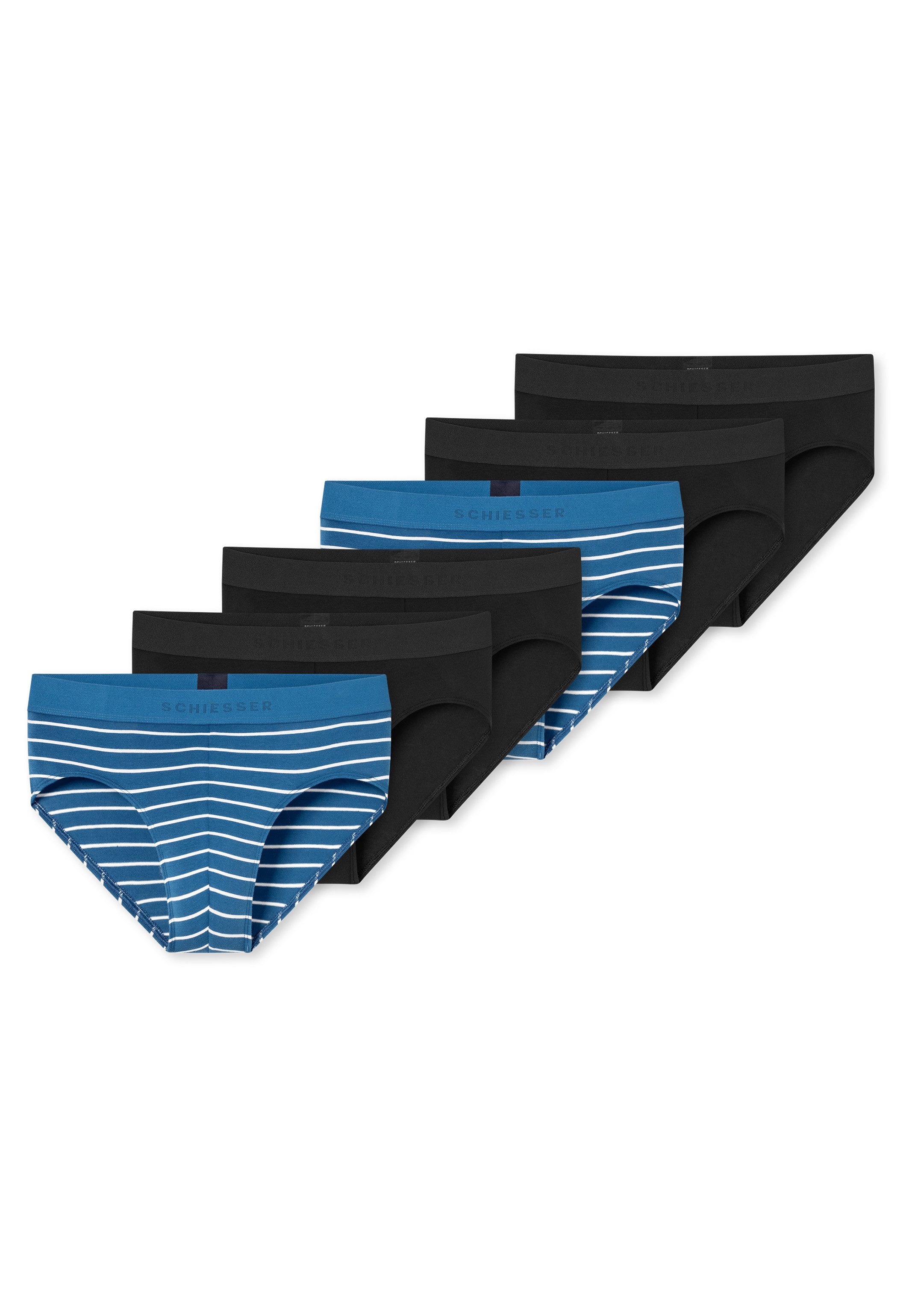 Schiesser Slip 6er Pack 95/5 Cotton (Spar-Set, 6-St) Rio Slip / Unterhose - Baumwolle - ohne Eingriff - Atmungsaktiv