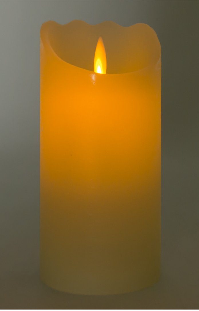 BURI Tafelkerze LED-Wachskerze tanzende Flamme 17,5x8cm mit Timer Stumpe Dekokerze Adv