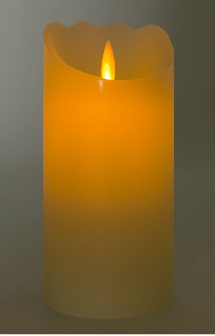 Tafelkerze LED-Wachskerze tanzende Flamme 17,5x8cm mit Timer Stumpe Dekokerze Adv