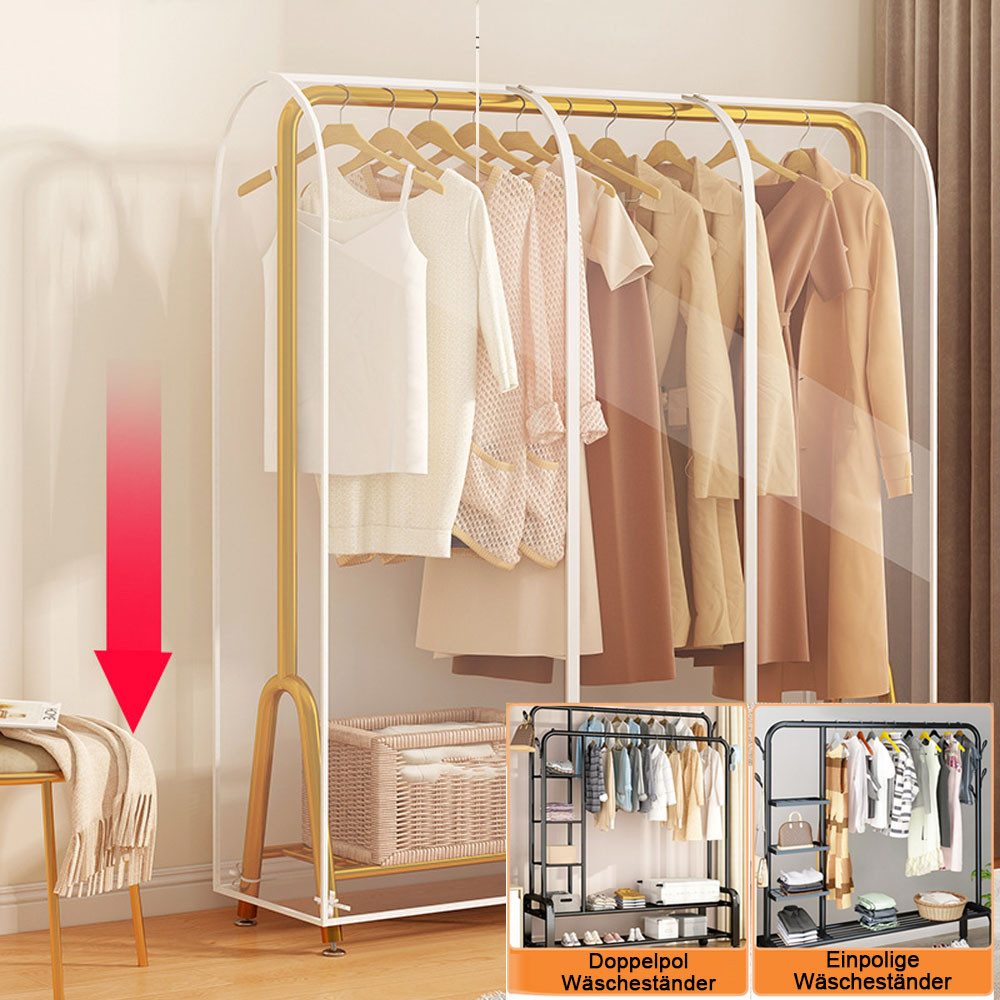 QUBEBU Kleiderständer Organizer Staubschutz Kleidersack Abdeckung Kleiderschutzhülle (1 St), (Mit Reißverschluss, Staubschutz, Hängende, Transparent), Aufbewahrungstasche, für Kleiderständer