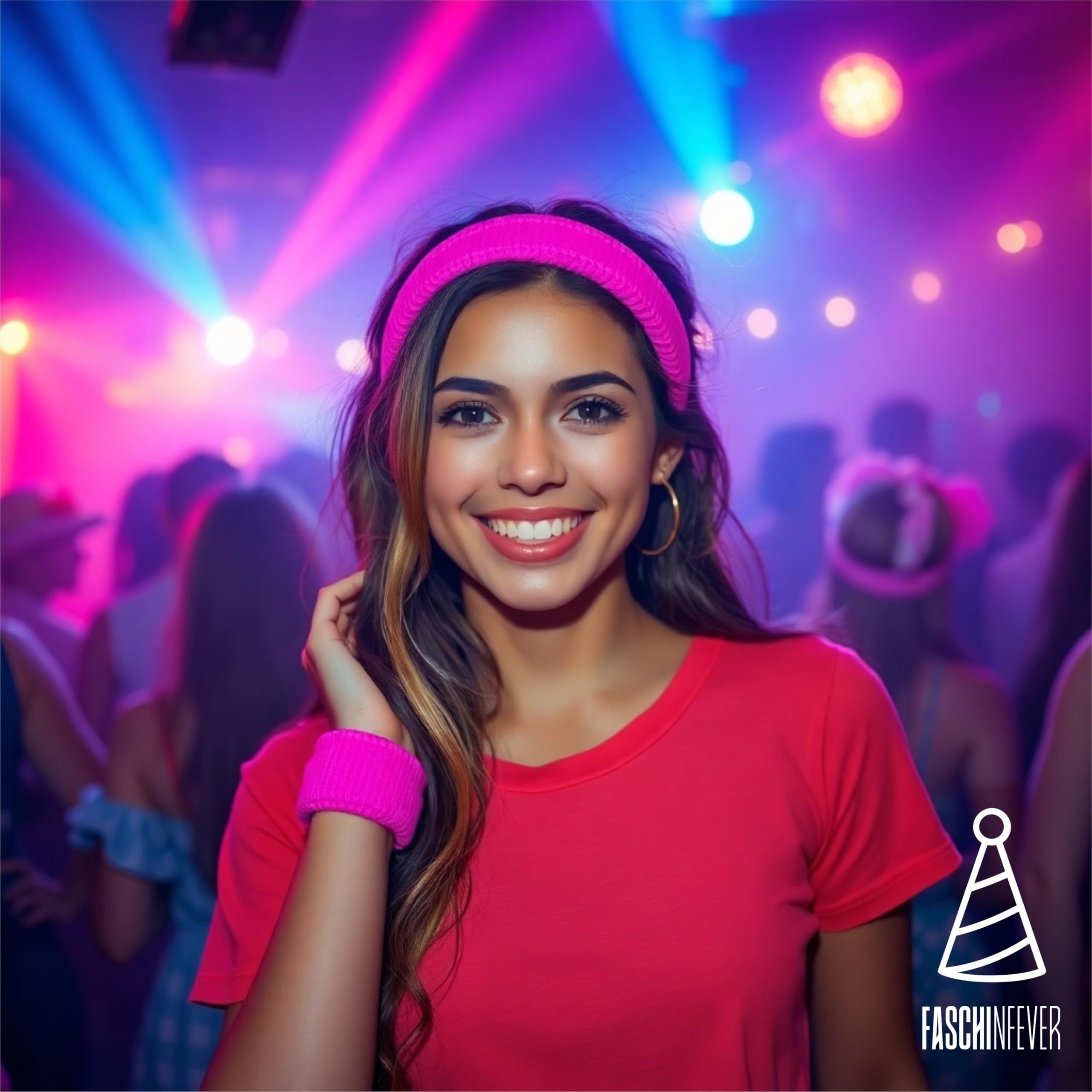 FASCHINFEVER Kostüm Schweißband Set - 3 in1- pink Set mit Stirnband - als A günstig online kaufen