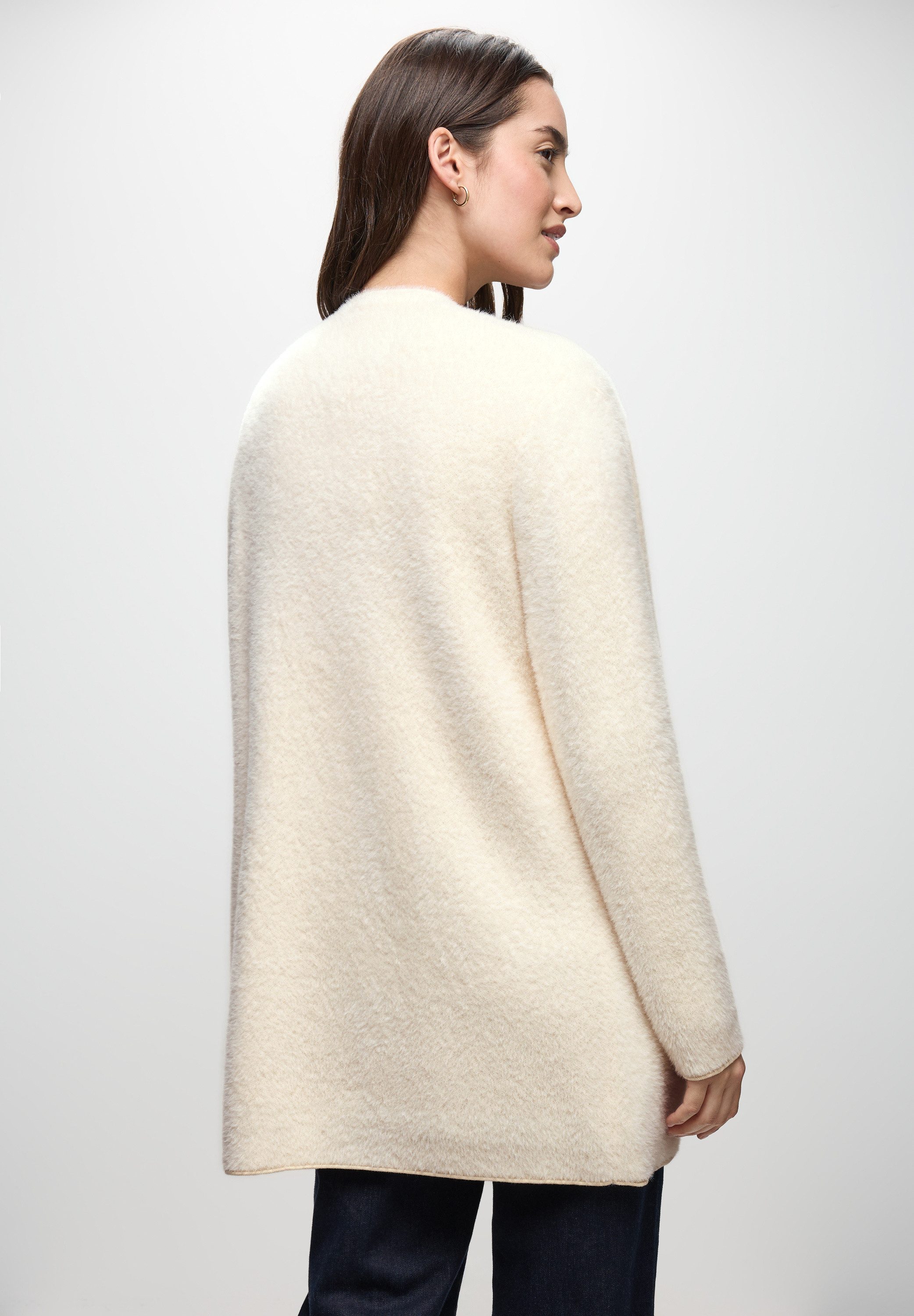 STREET ONE Cardigan lang und in Federgarn-Qualität, offen günstig online kaufen