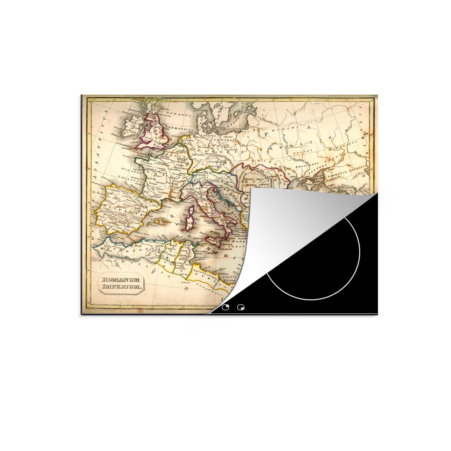 Vinyl, Karte Ceranfeldabdeckung 60x52 Mobile Rom, MuchoWow Geschichte Herdblende-/Abdeckplatte (1 - nutzbar, Arbeitsfläche cm, - tlg),