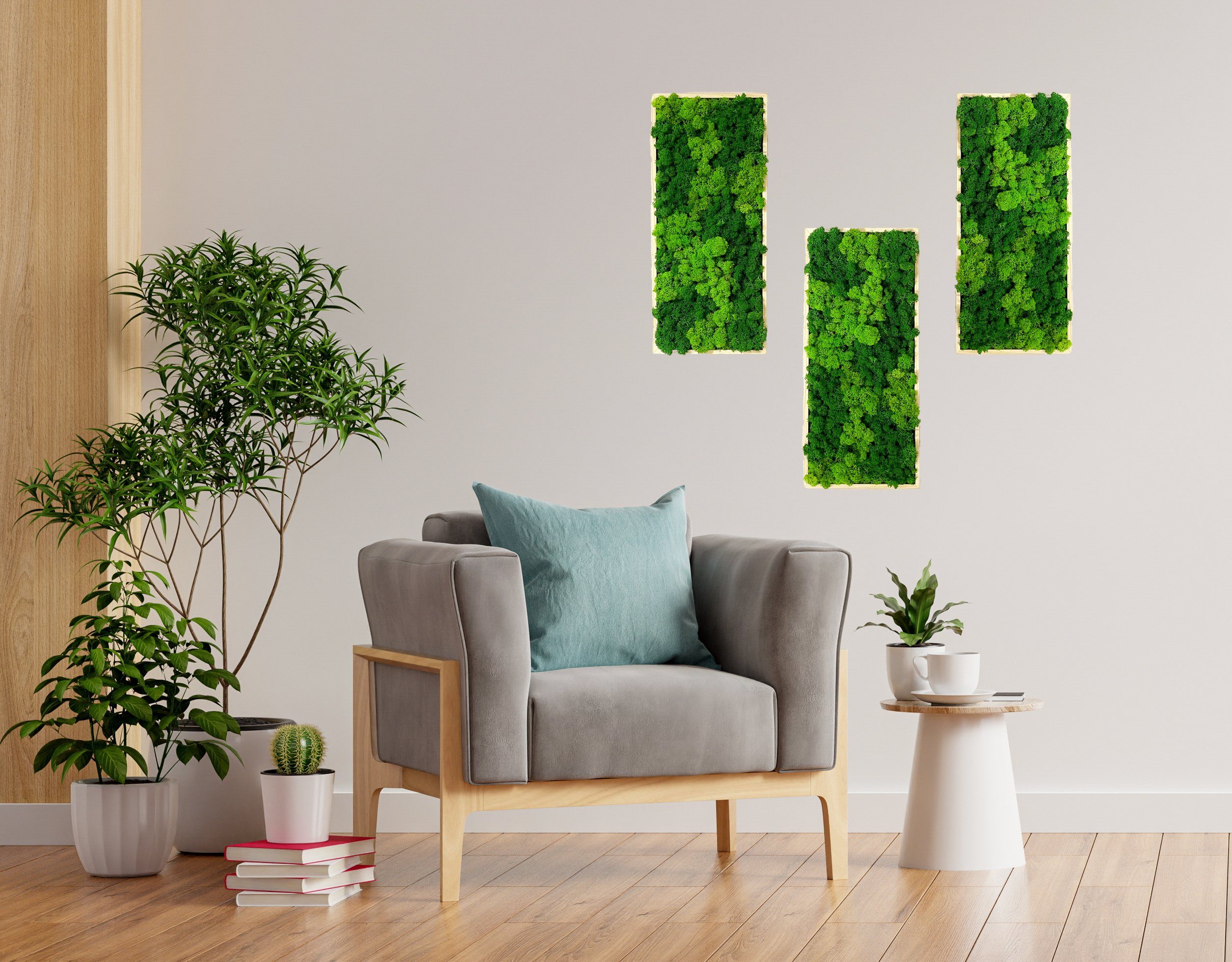Gedankenwunder Manufaktur Bild Moosbild Rentiermoos Rechteck Rahmen Sorte Islandmoos