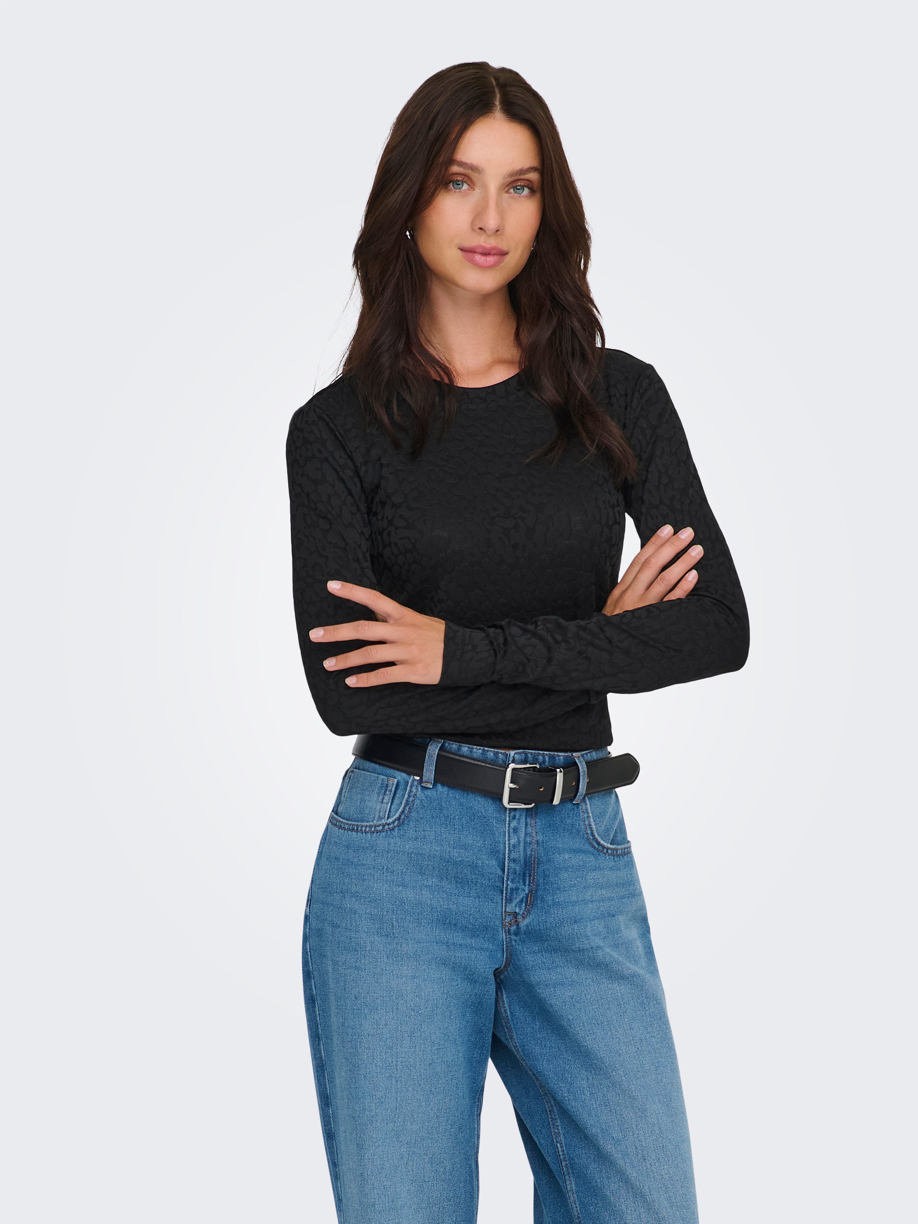 ONLY Langarmshirt ONLZELE L/S ROUNDNECK TOP günstig online kaufen