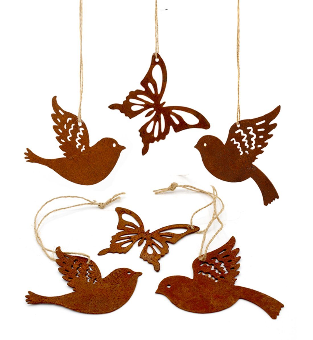 LB H&F Lilienburg Hängedekoration 6er SET Schmetterling Vogel Vögel Dekohän günstig online kaufen