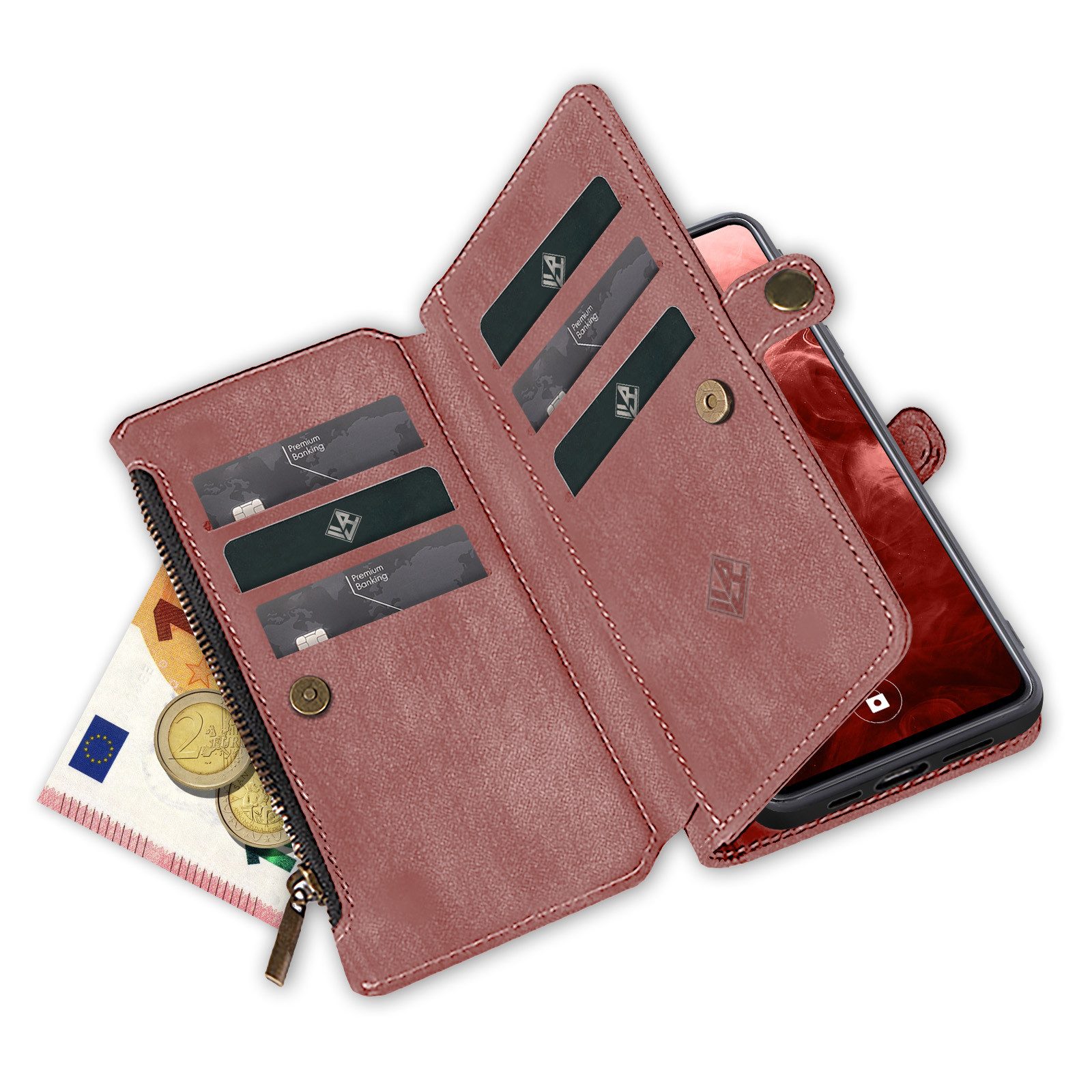 Tec-Expert Handyhülle Geldbörse Hülle mit RFID Schutz für Xiaomi Redmi Note 15 Pro 5G 6.83 Zoll, 6.83, Klapphülle Cover Case mit Kartenfach Geldfach Münzfach – Bild 3 von 5