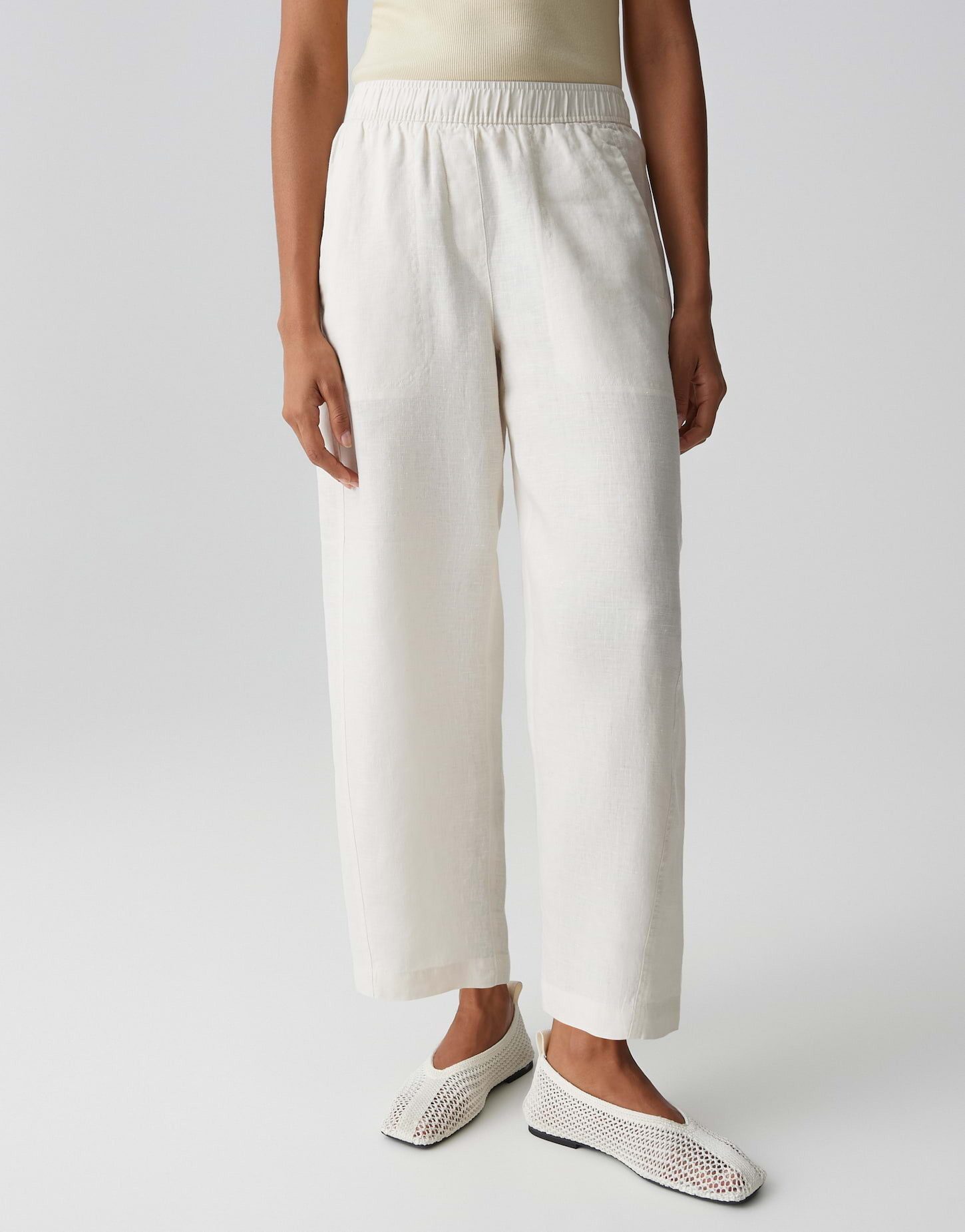 OPUS Leinenhose Myha linen aus Webware mit Leinenstruktur Vorverlegte Nähte geben dem Look eine moderne Dynamik