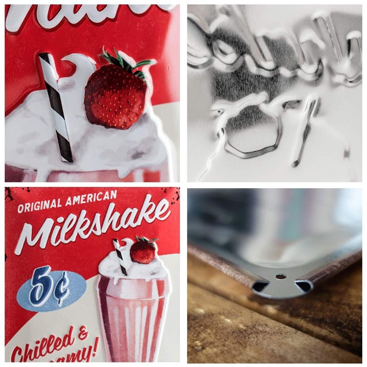 Nostalgic-Art Metallschild Blechschild 20 x 30cm - USA - Milkshake