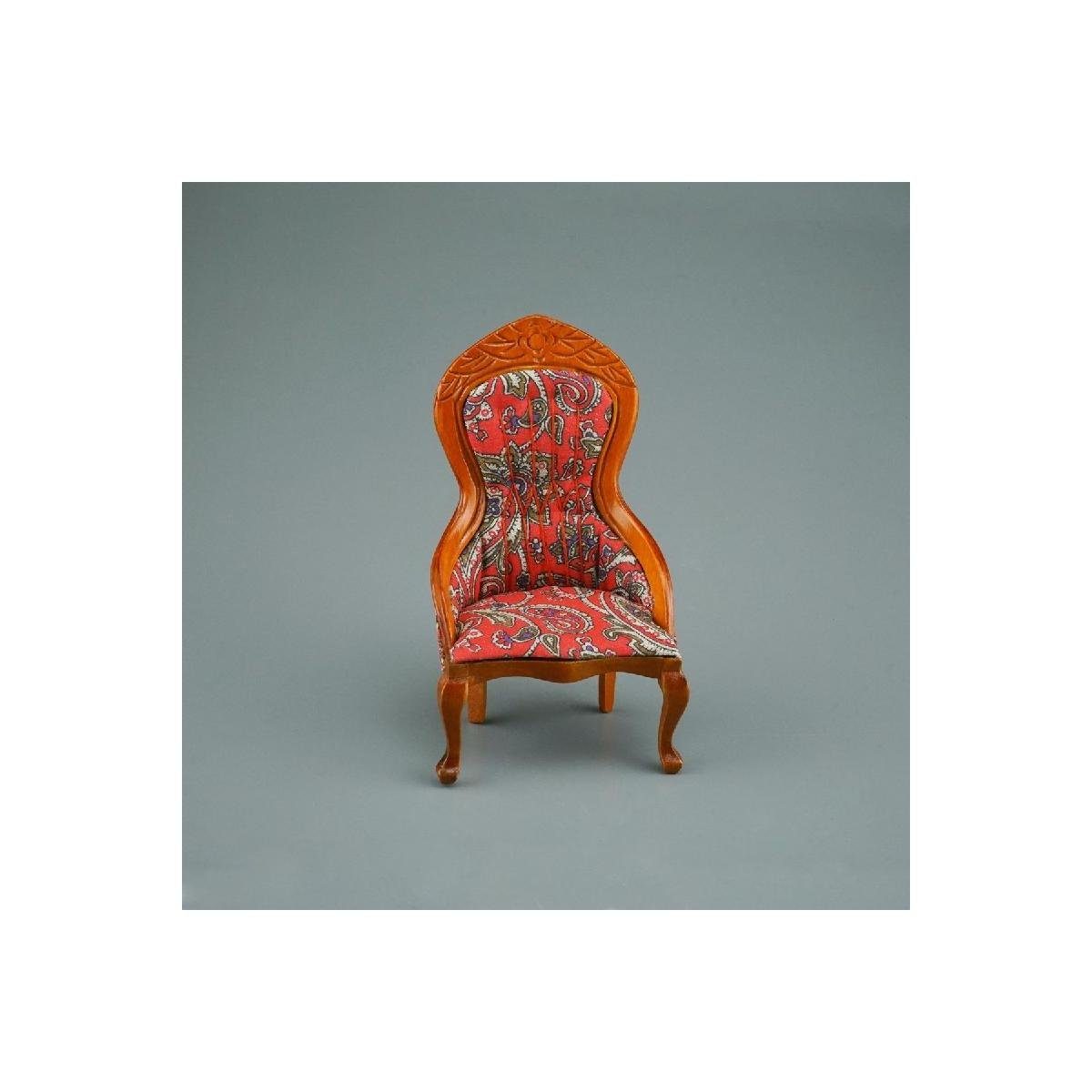 Reutter Porzellan Dekofigur 001.862/1 - Gepolsterter Sessel rot, Miniatur im Maßstab 1:12