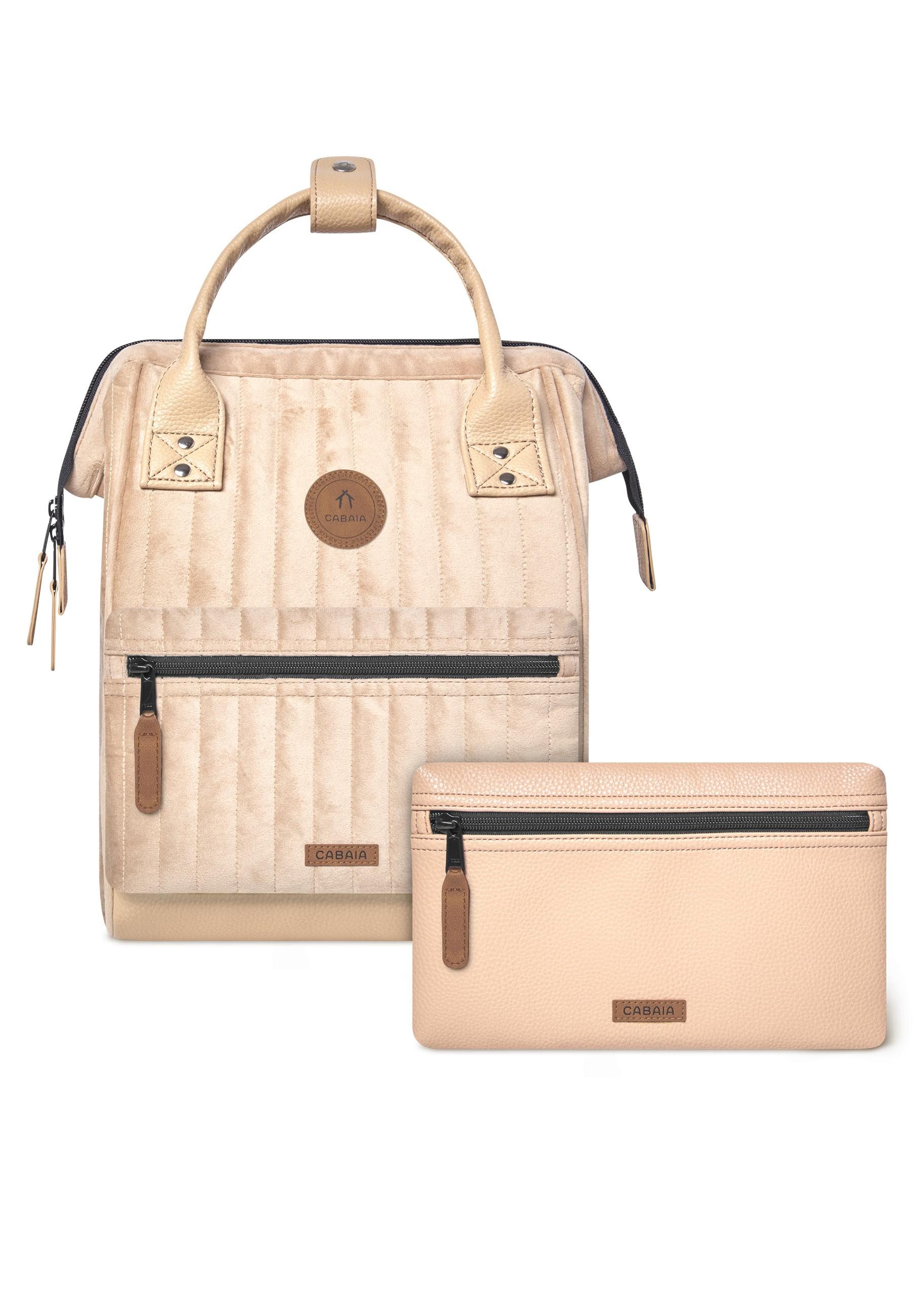 CABAIA Tagesrucksack Adventurer S Quilted (3-tlg), Gesteppter Rucksack mit austauschbaren Vordertaschen